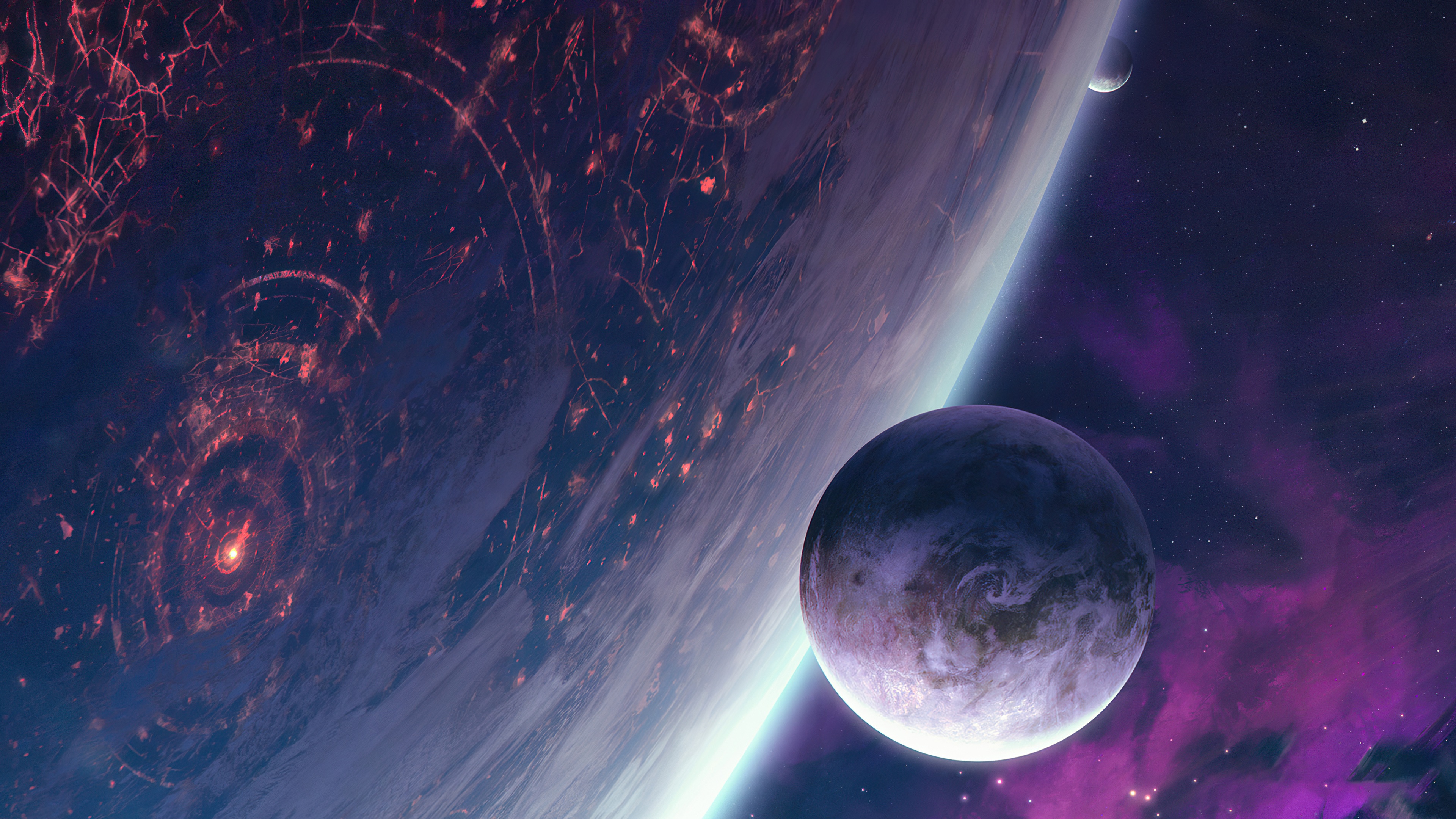 Wallpaper 4k Planets In Galaxy 4k Wallpaper