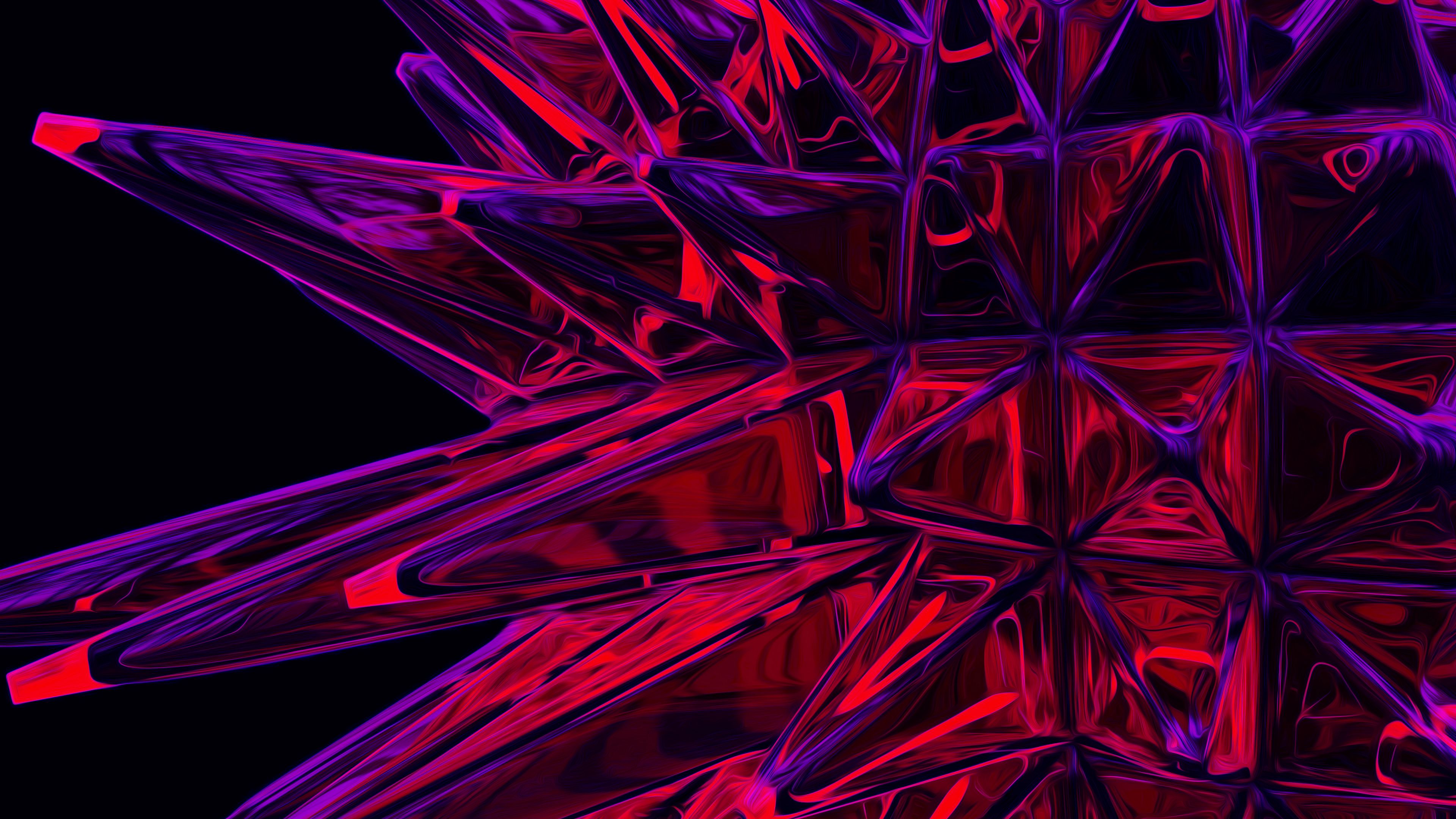 Wallpaper / structure, crystal, spiny, sharp, red, purple, 4k free download