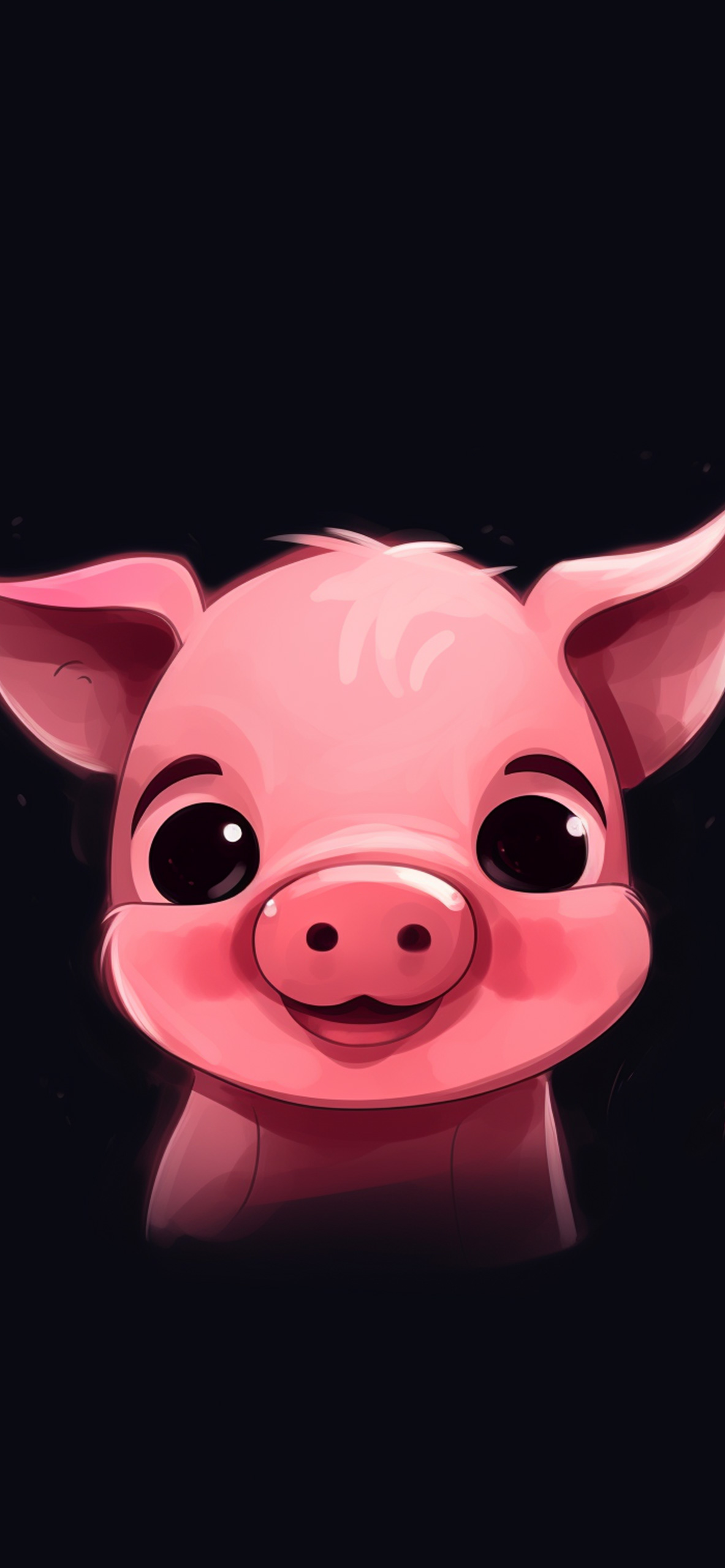 Cute Pig Black Wallpaper Pig