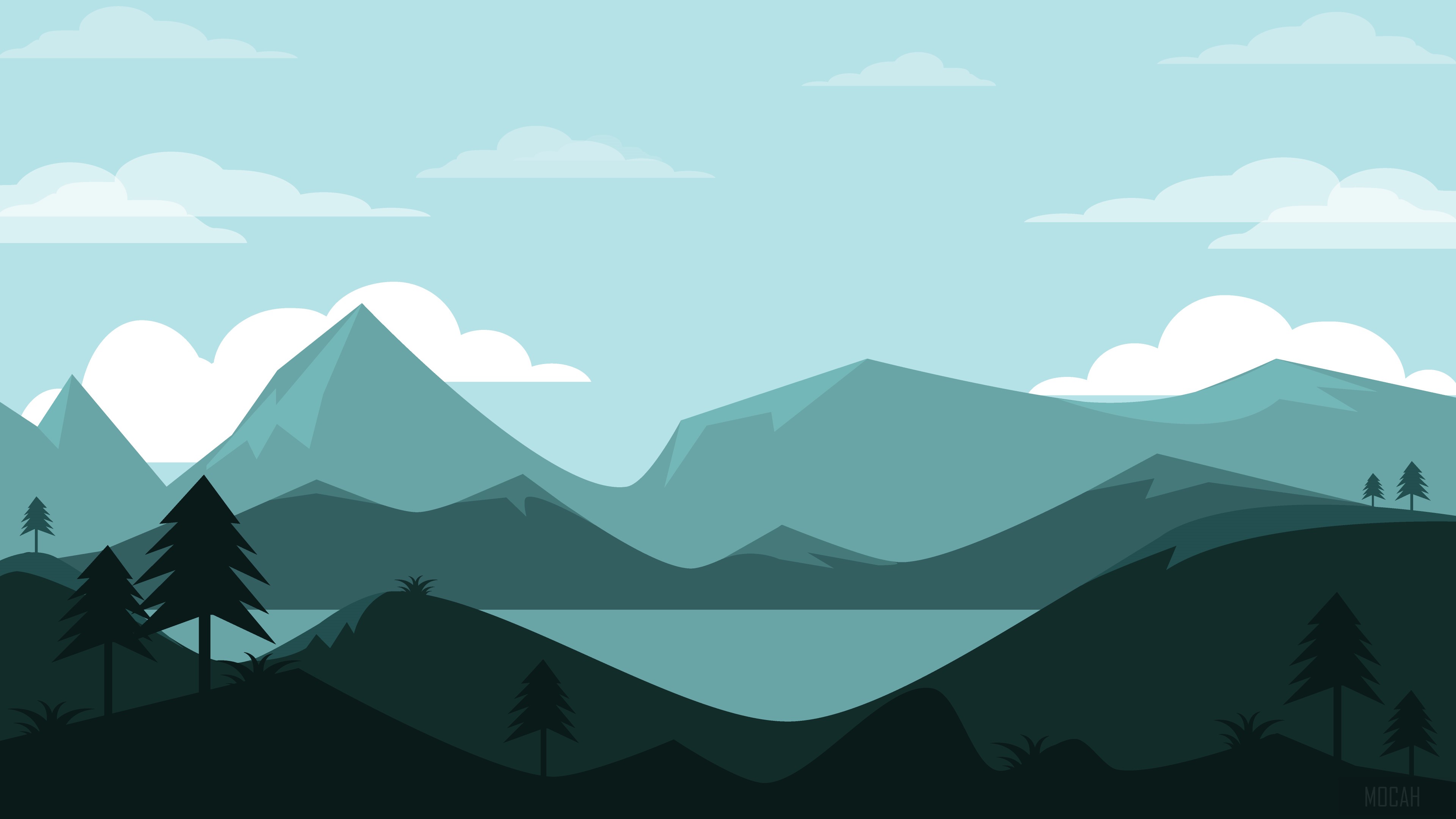 Mountains Landscape Minimal 4k Gallery HD Wallpaper