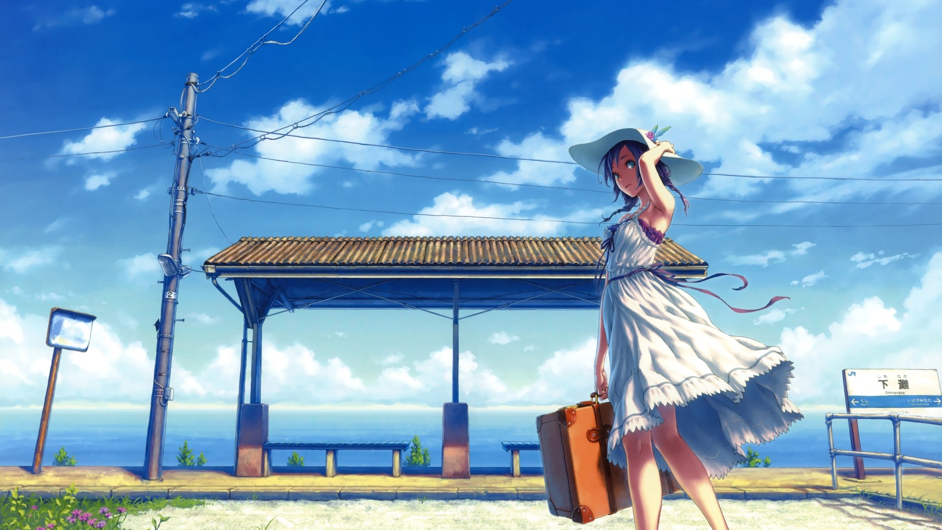 HD Summer Vacation Anime Girl, HD Wallpaper
