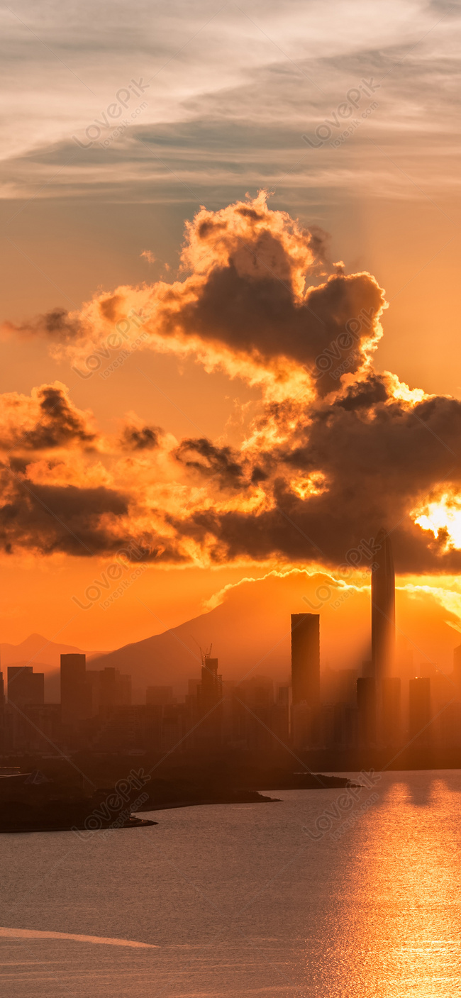 Golden Light Sprinkled The Citys Mobile Phone Wallpaper Image Free Download