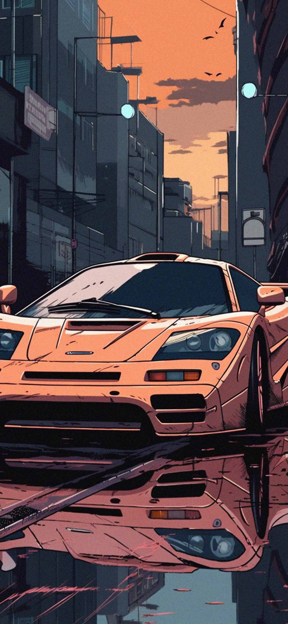 McLaren F1 LM & City Wallpaper Wallpaper for iPhone