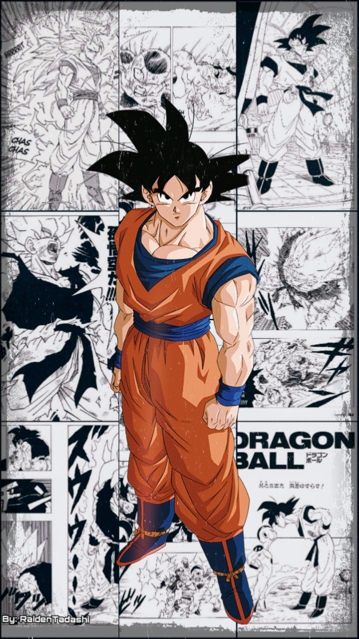 Goku (Mangá Background) Wallpaper Made By RaidenTadashi. Anime dragon ball super, Dragon ball wallpaper, Dragon ball painting