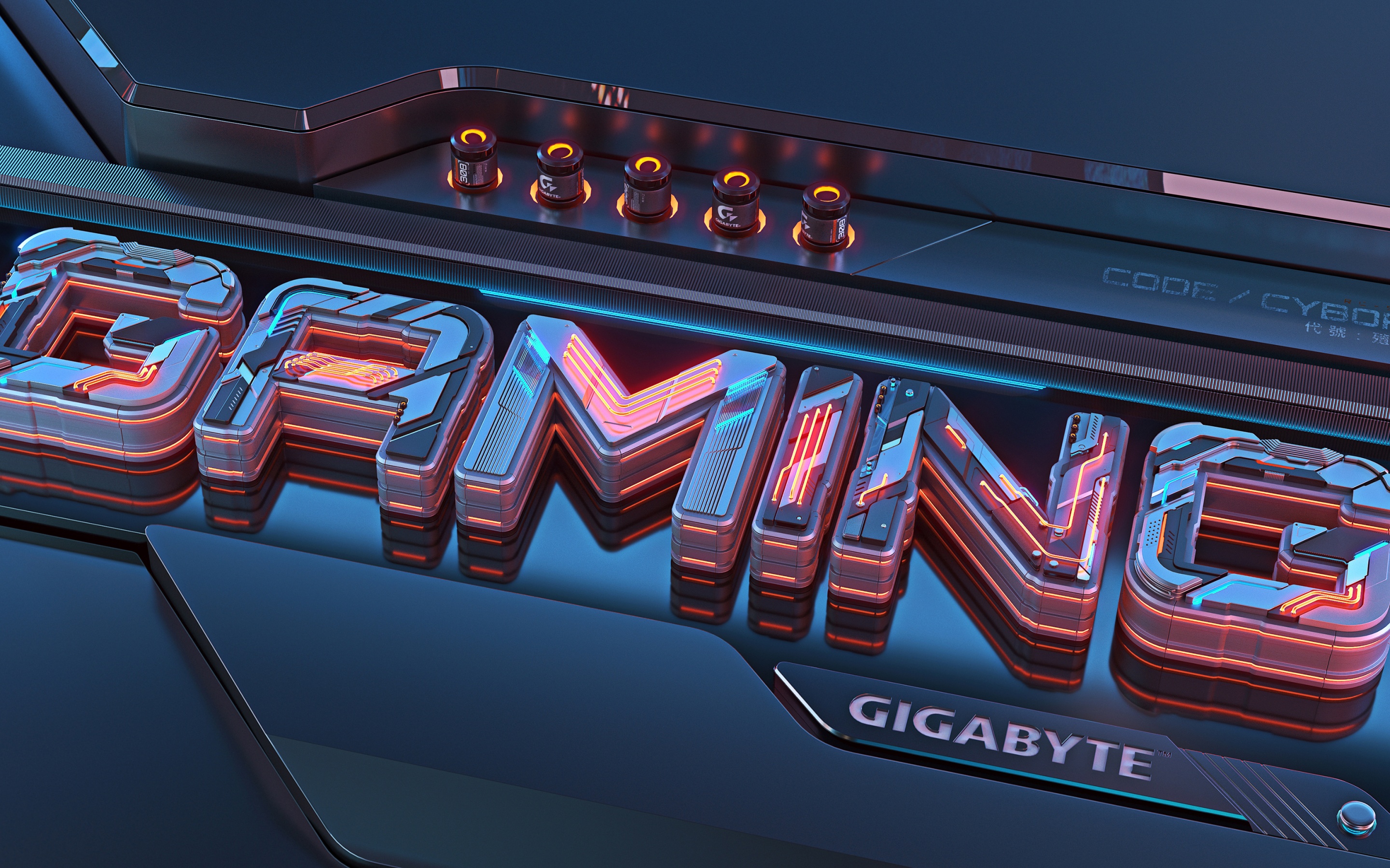 Gigabyte AORUS Gaming Wallpaper 4K, Typography, Cyberpunk