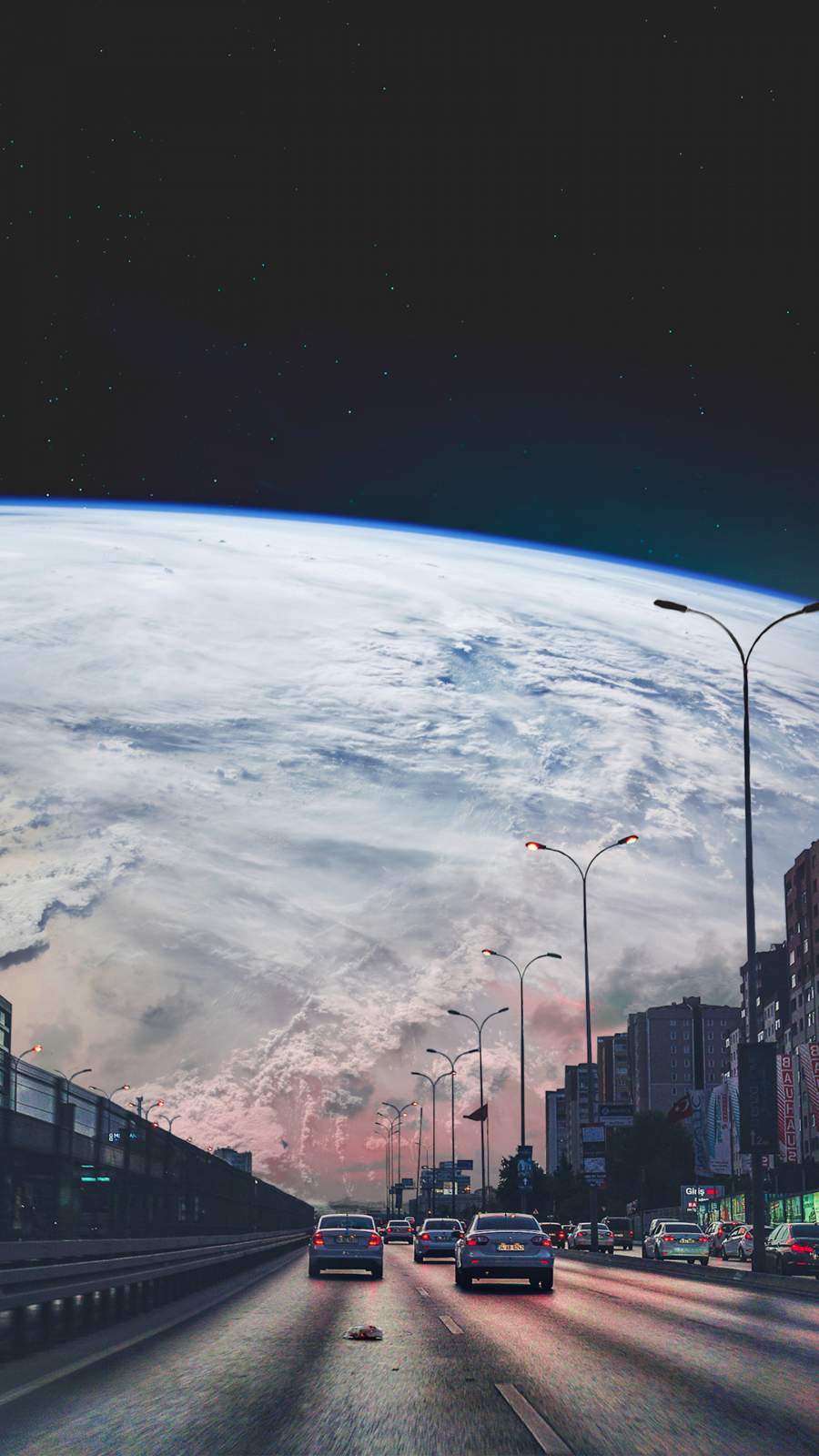 Space City iPhone Wallpaper