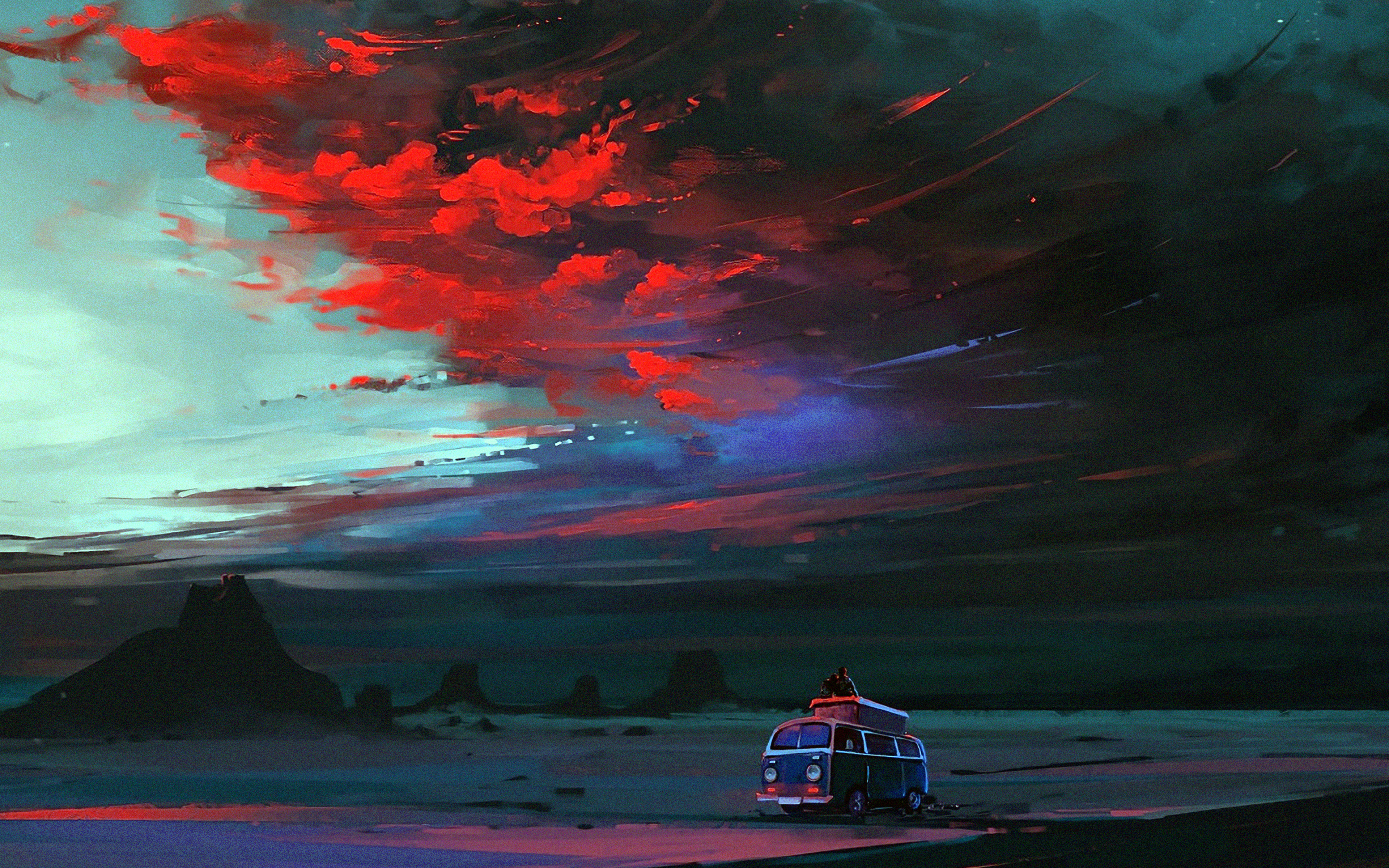 Art Trip Anime Night Red