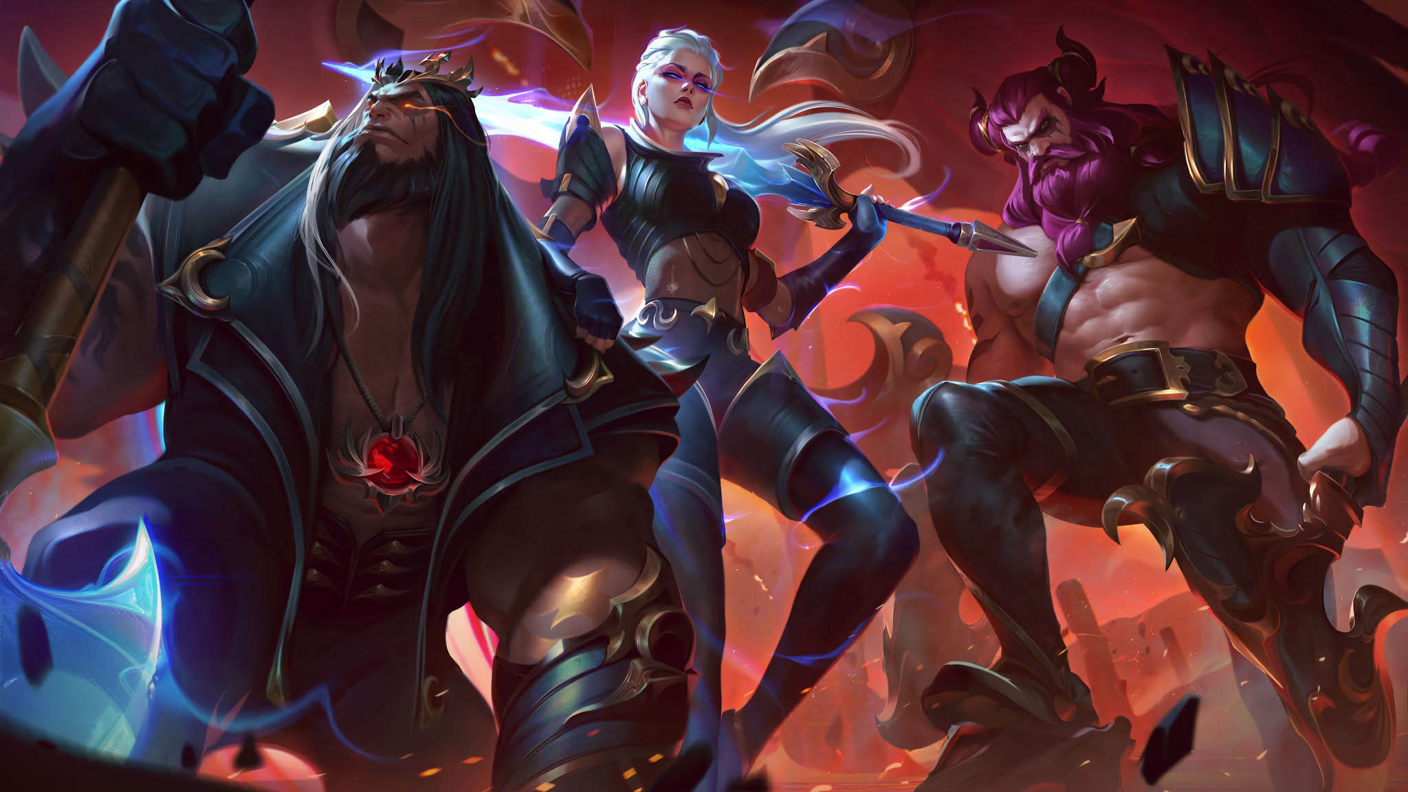 HD desktop wallpaper: League Of Legends, Video Game, Kayle (League Of Legends), Olaf (League Of Legends), Yorick (League Of Legends), Pentakill (League Of Legends) download free picture