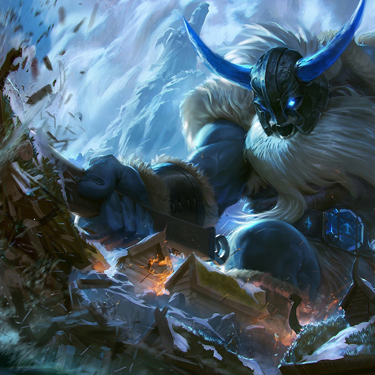 Wallpaper 4k Glacial Olaf LoL Splash Art League of Legends Wallpaper