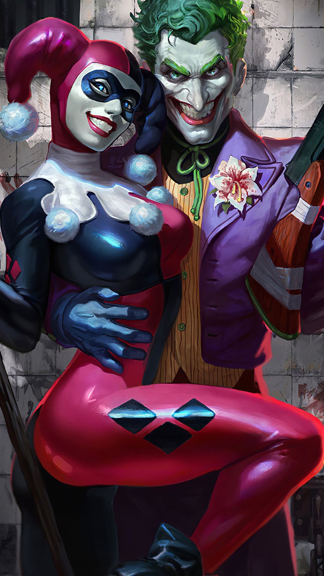 Joker Harley Quinn DC 4K phone HD Image Ba. iPhone Wallpaper Free Download