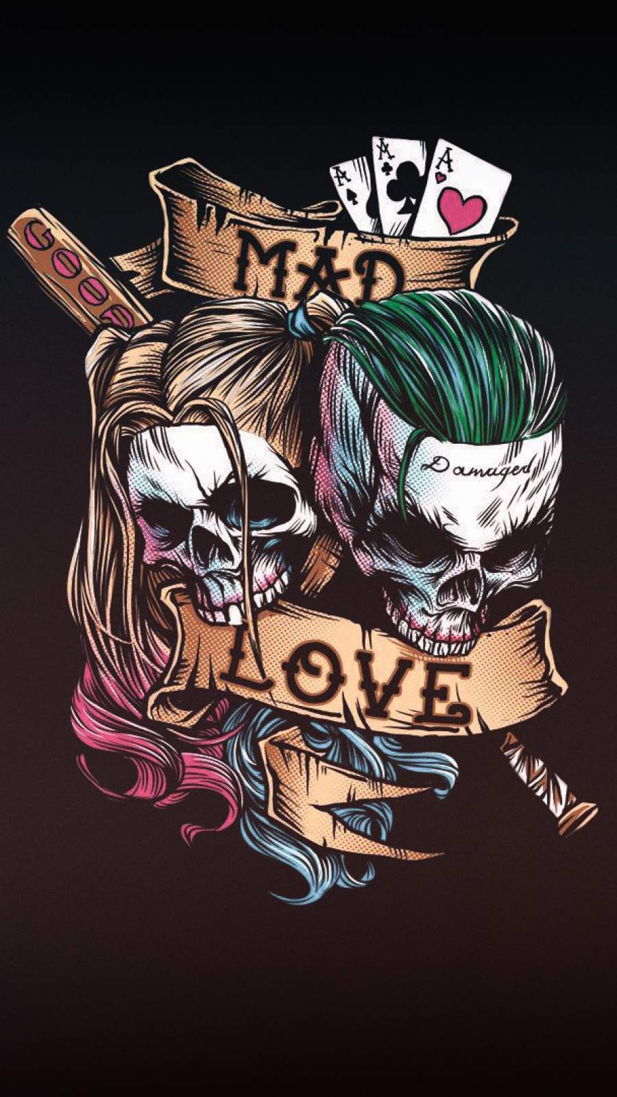 Harley Quinn and Joker Art iPhone Wallpaper Wallpaper, iPhone Wallpaper