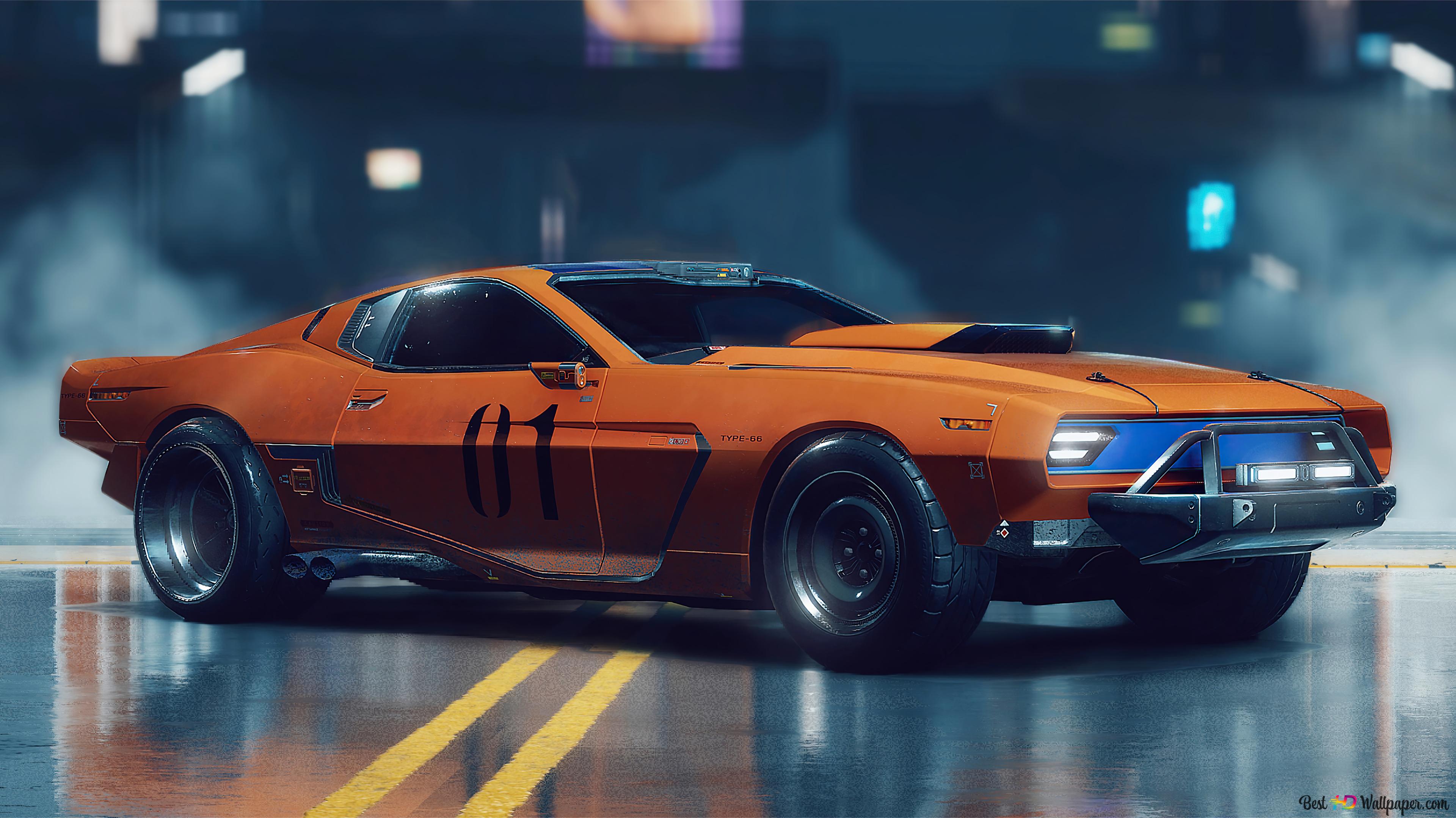 Cyberpunk 2077' Video Game (Sport Car) 4K wallpaper download