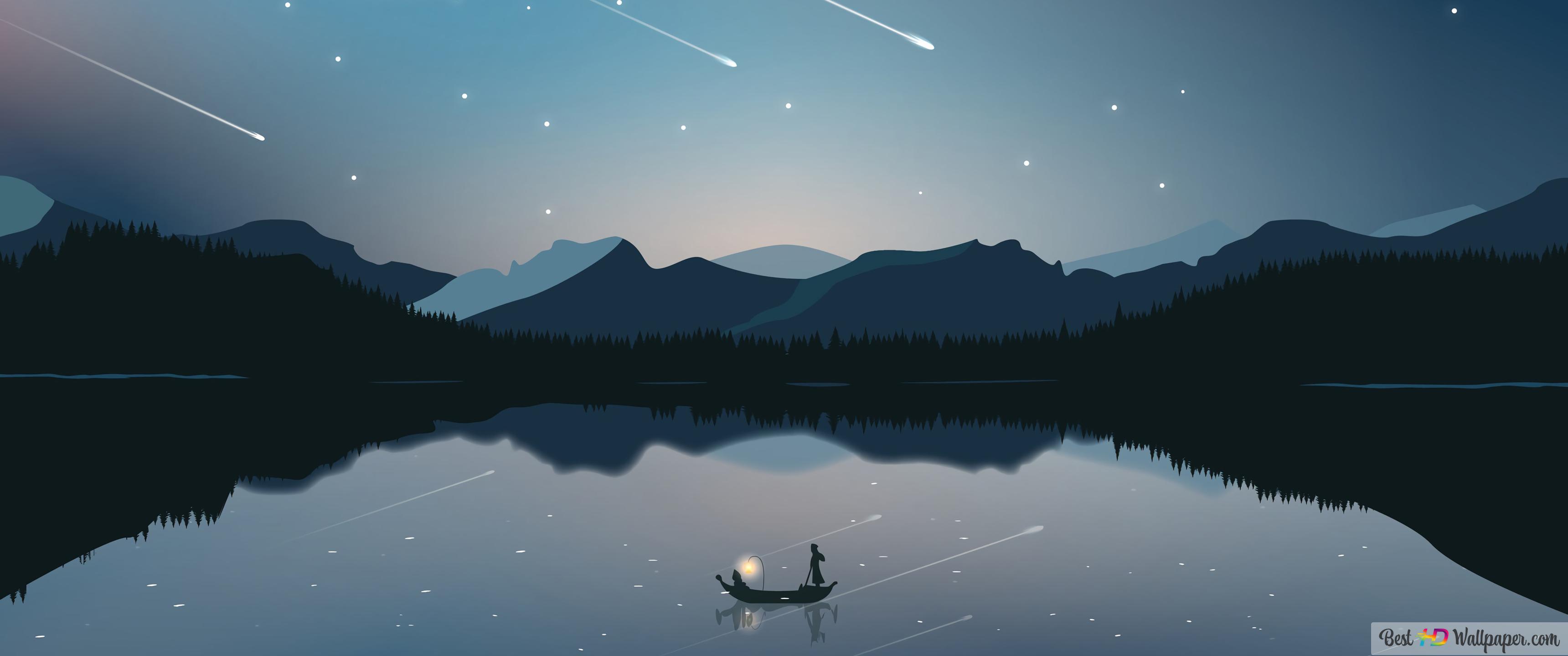 Starry Night Sky Minimalist 4K wallpaper download