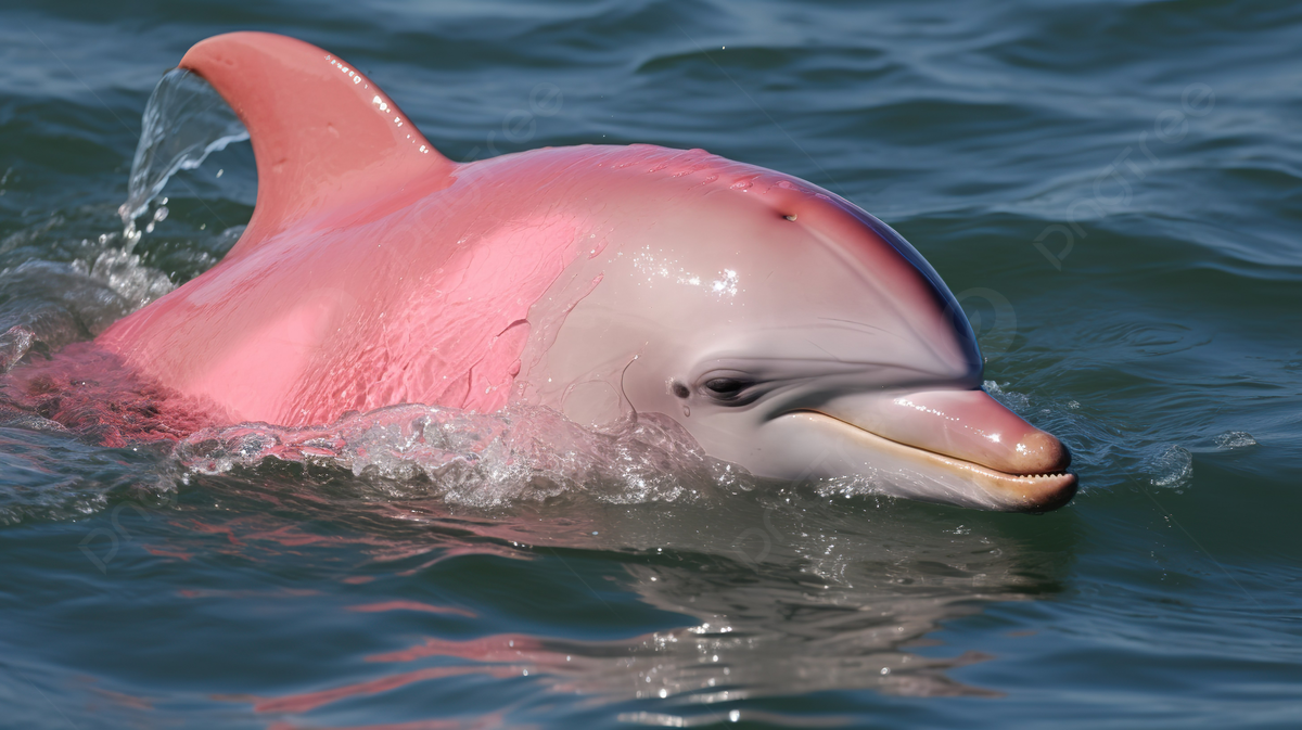 Pink Dolphin Swimming In The Water Background, Picture Of Pink Dolphins Background Image And Wallpaper for Free Download