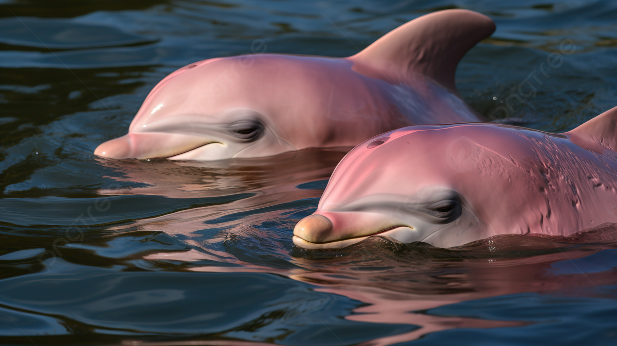 Pink Dolphins With Their Noses In The Water Background, Picture Of Pink Dolphins Background Image And Wallpaper for Free Download