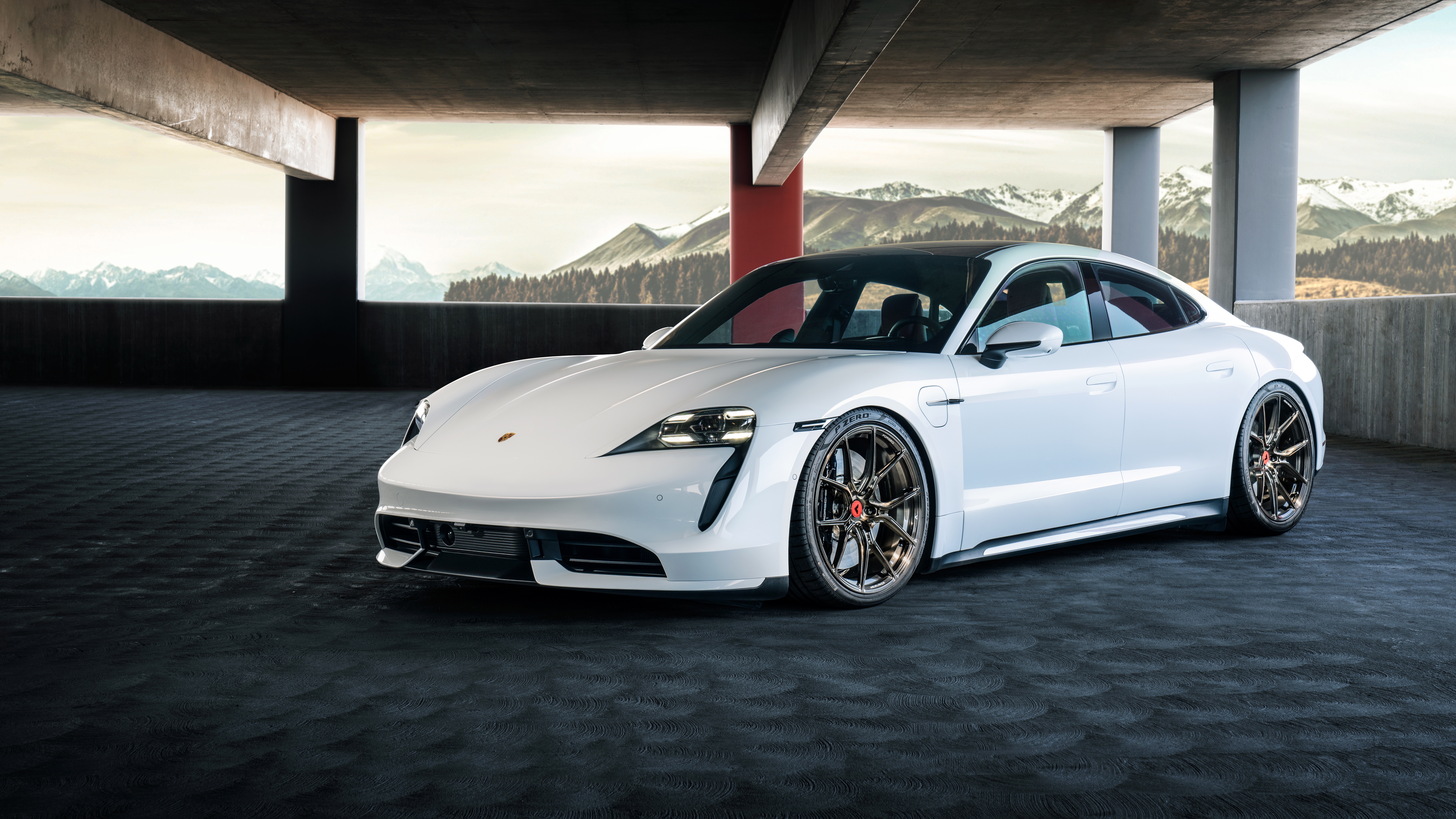 Porsche Taycan Wallpaper 4K, White cars, 5K, 8K