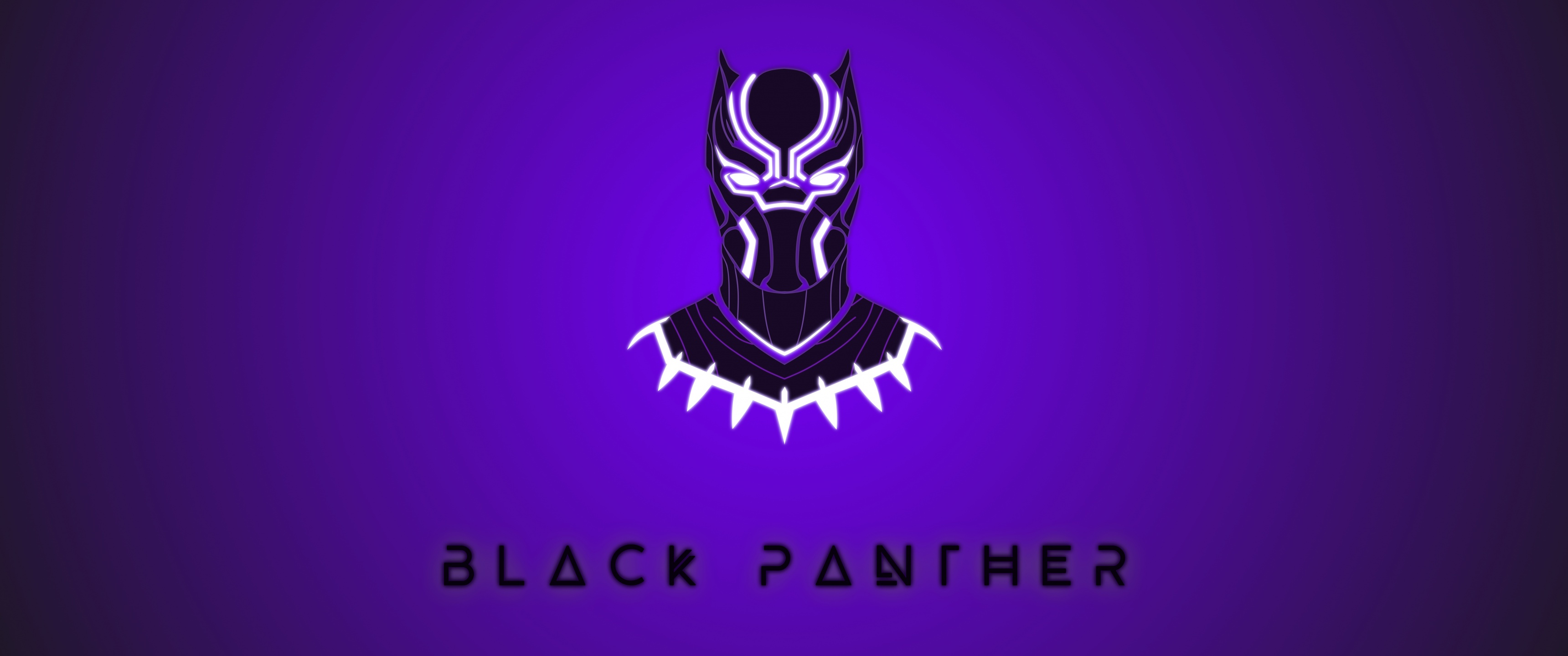 Black Panther Minimal Purple Wallpaper 8K