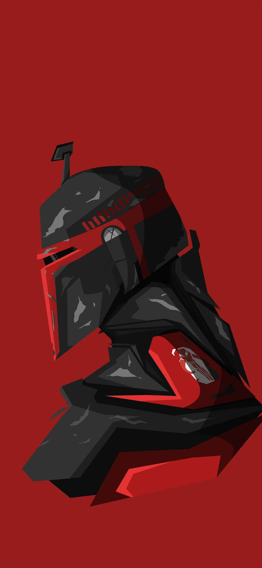 Download Black And Red Boba Fett The Mandalorian iPhone Wallpaper