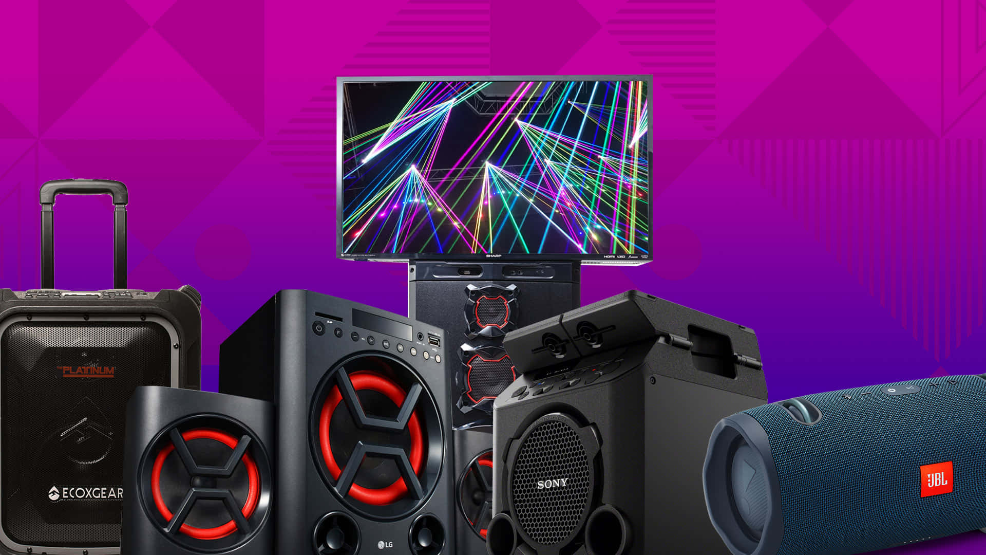 Download Various Party Speaker Systems Illustration Wallpaper