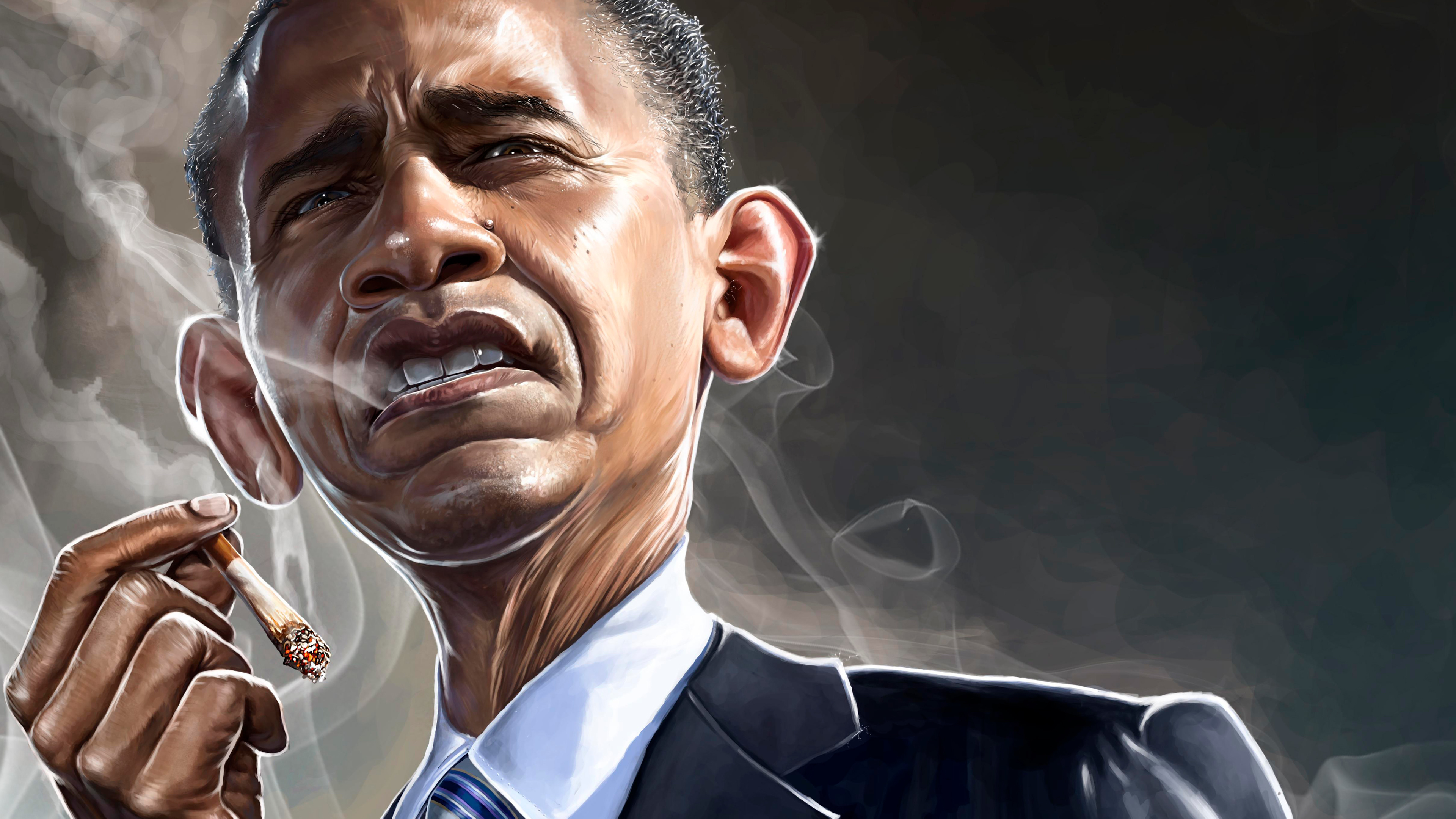 Wallpaper 4k Barack Obama Smoking 4k Wallpaper
