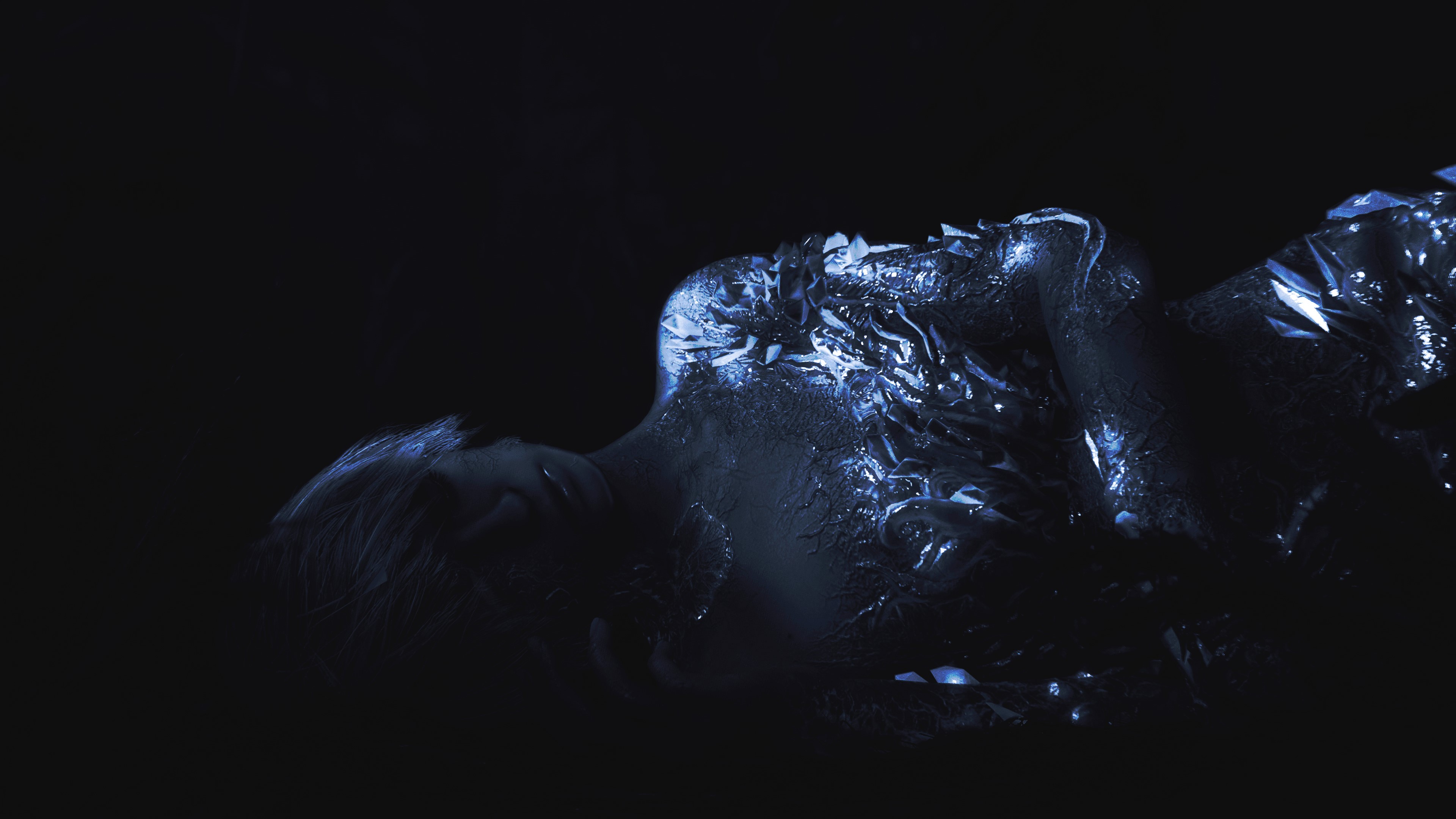 4K, resident evil 7, dark, women, lying down, video games, Resident Evil, glowing Gallery HD Wallpaper