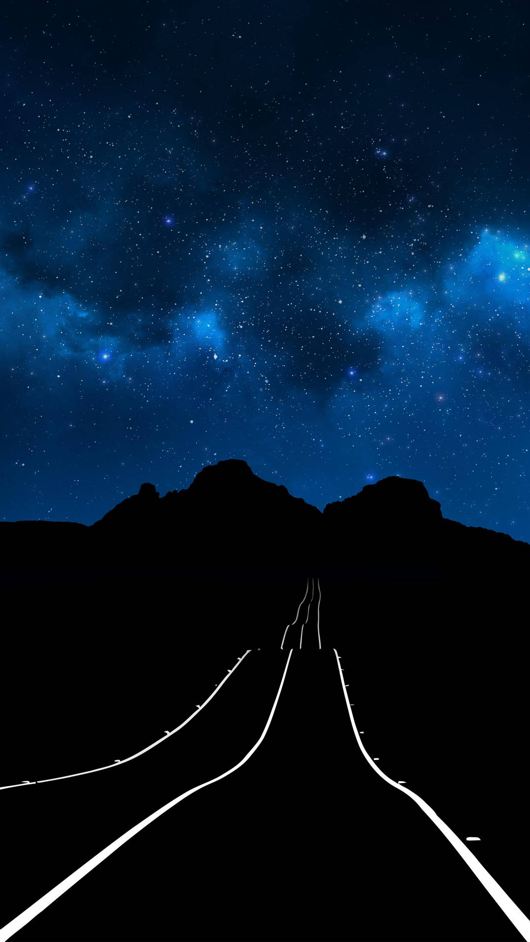 Download Luminescent Road Lines on OLED iPhone Wallpaper