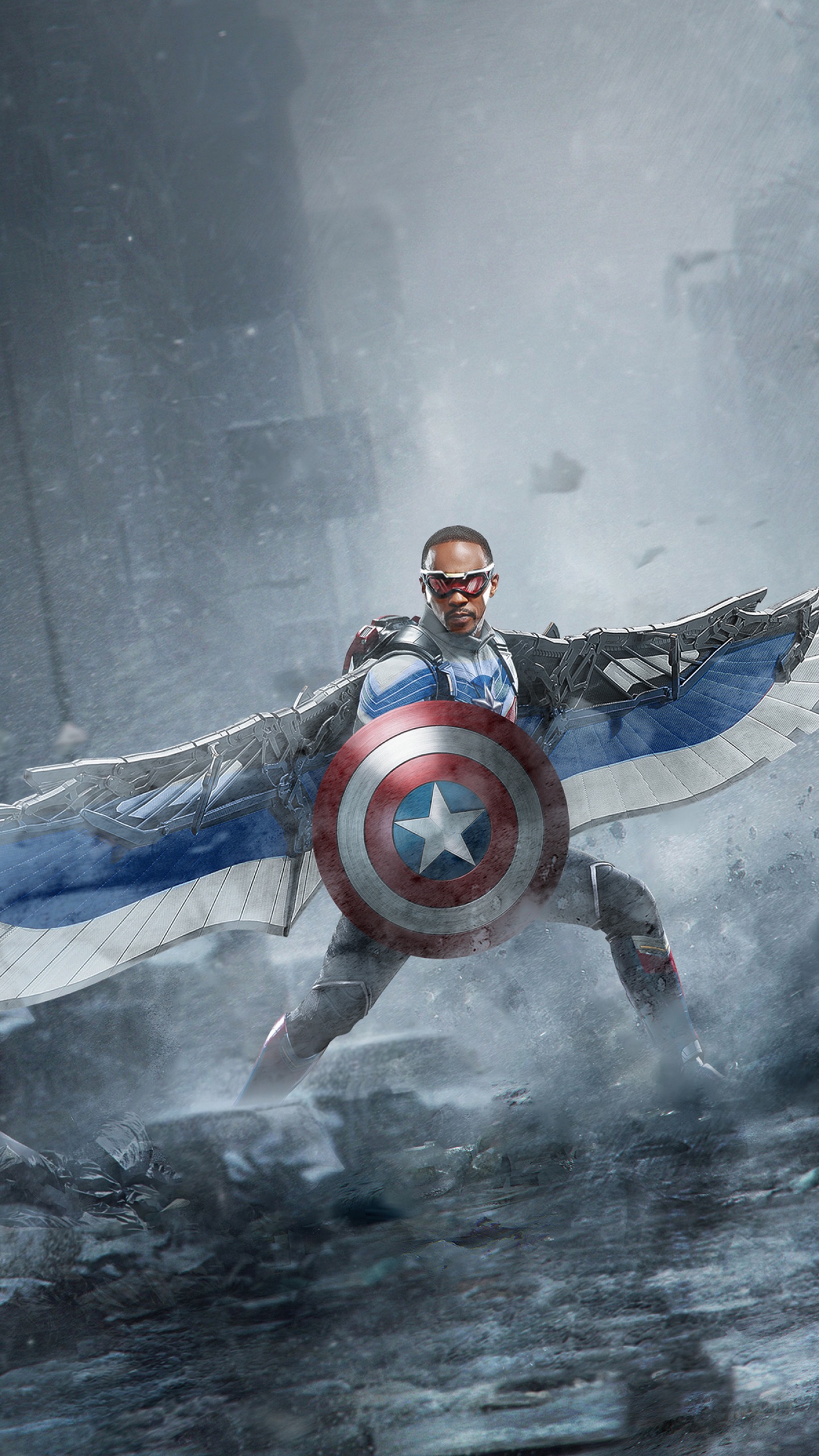 Captain America Wallpaper 4K, Falcon, Shield, Marvel Comics