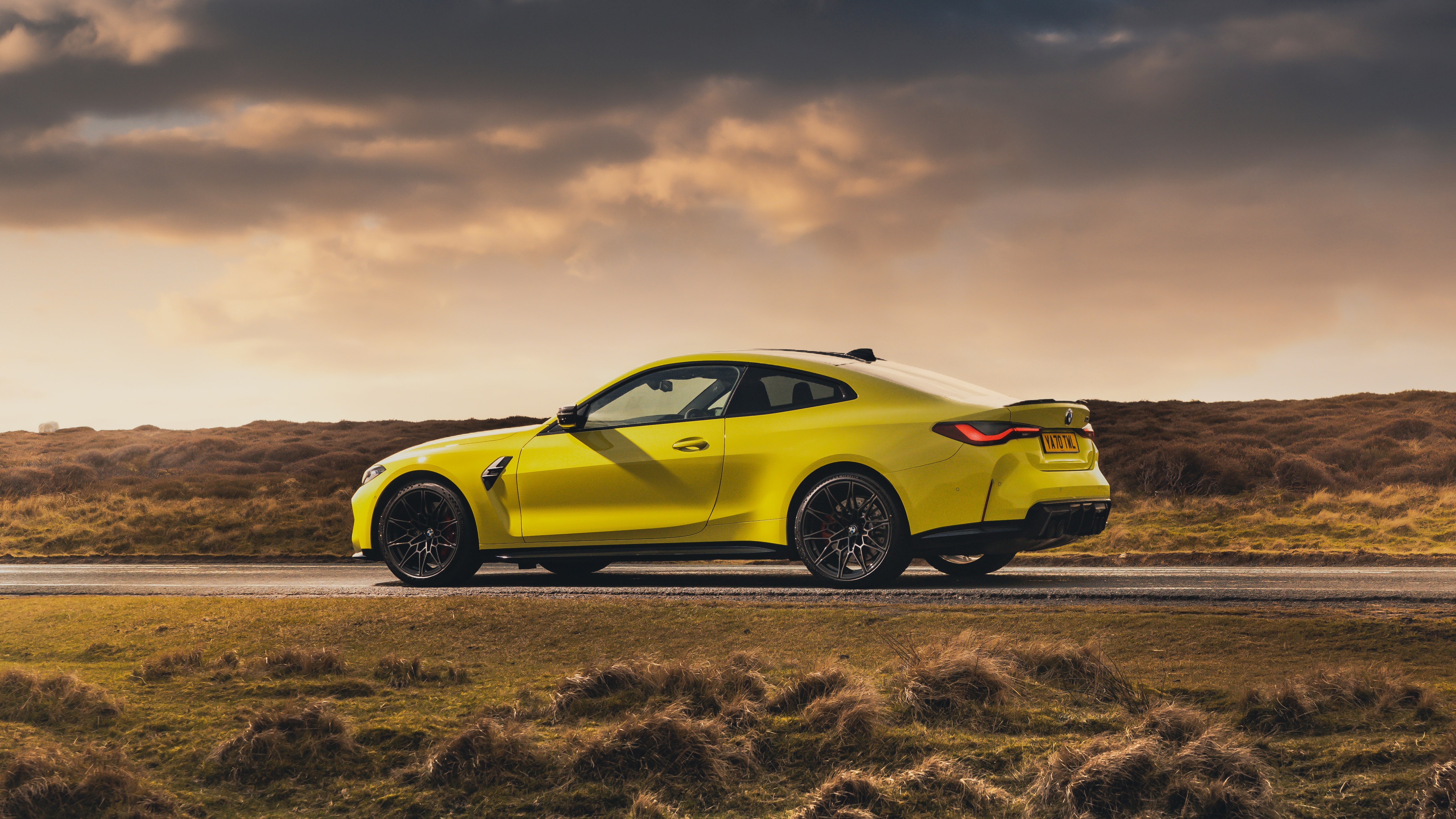 Download Yellow Car Car BMW M4 BMW Vehicle BMW M4 Competition 4k Ultra HD Wallpaper