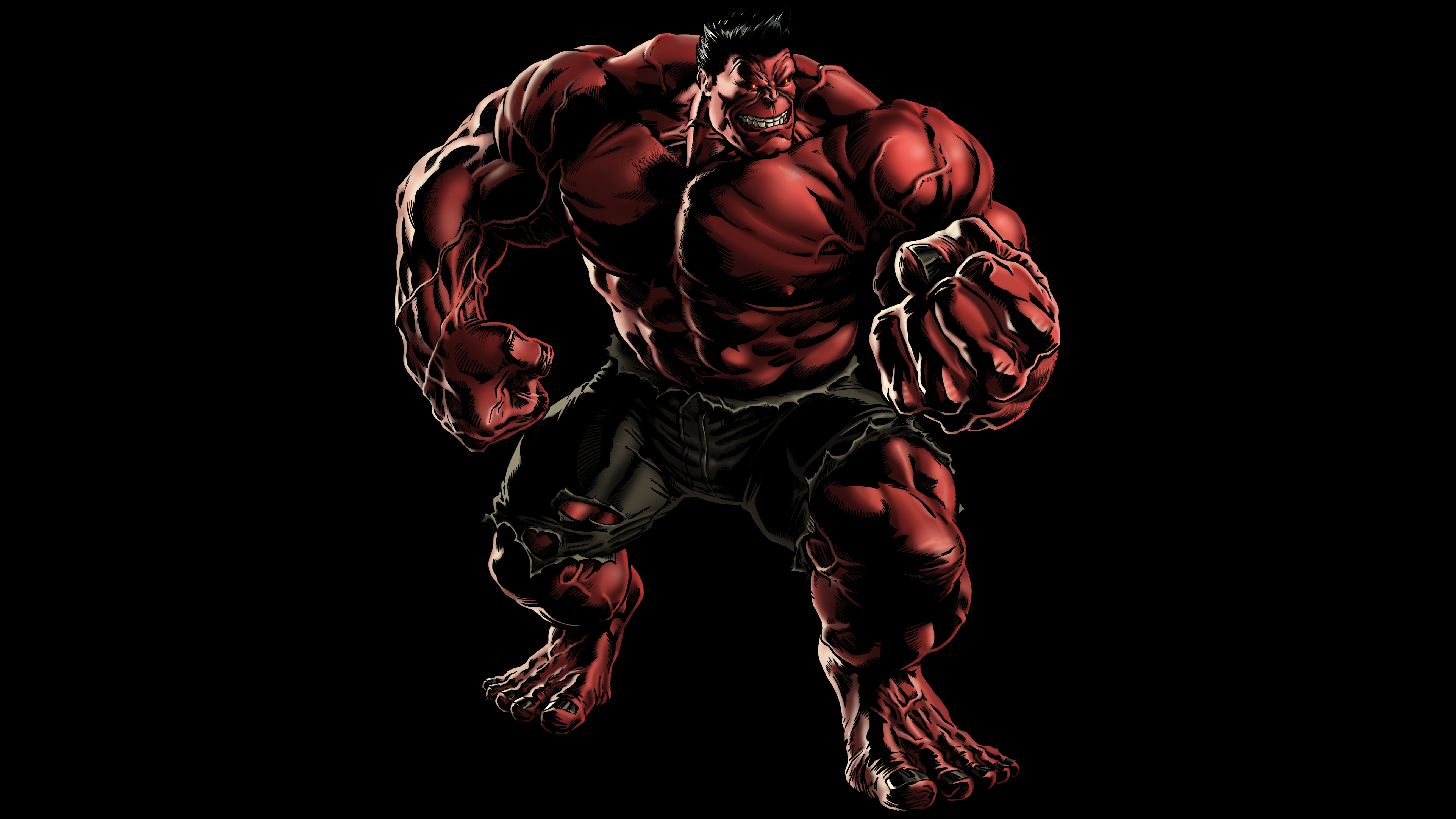 Red Hulk Comic Art Ultra HD Wallpaper