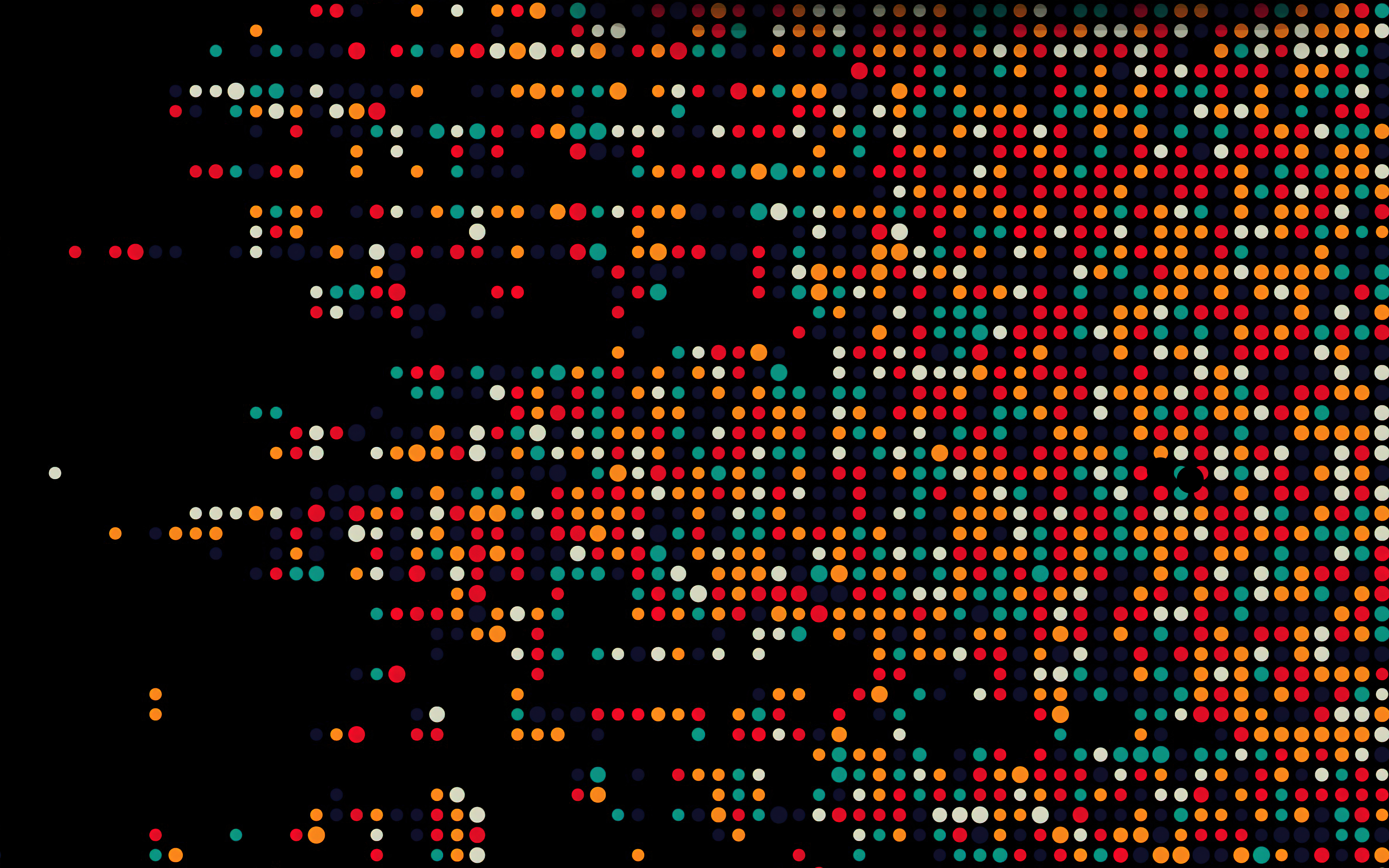 Wallpaper 4k Colorful Dots Dark Abstract 4k Wallpaper