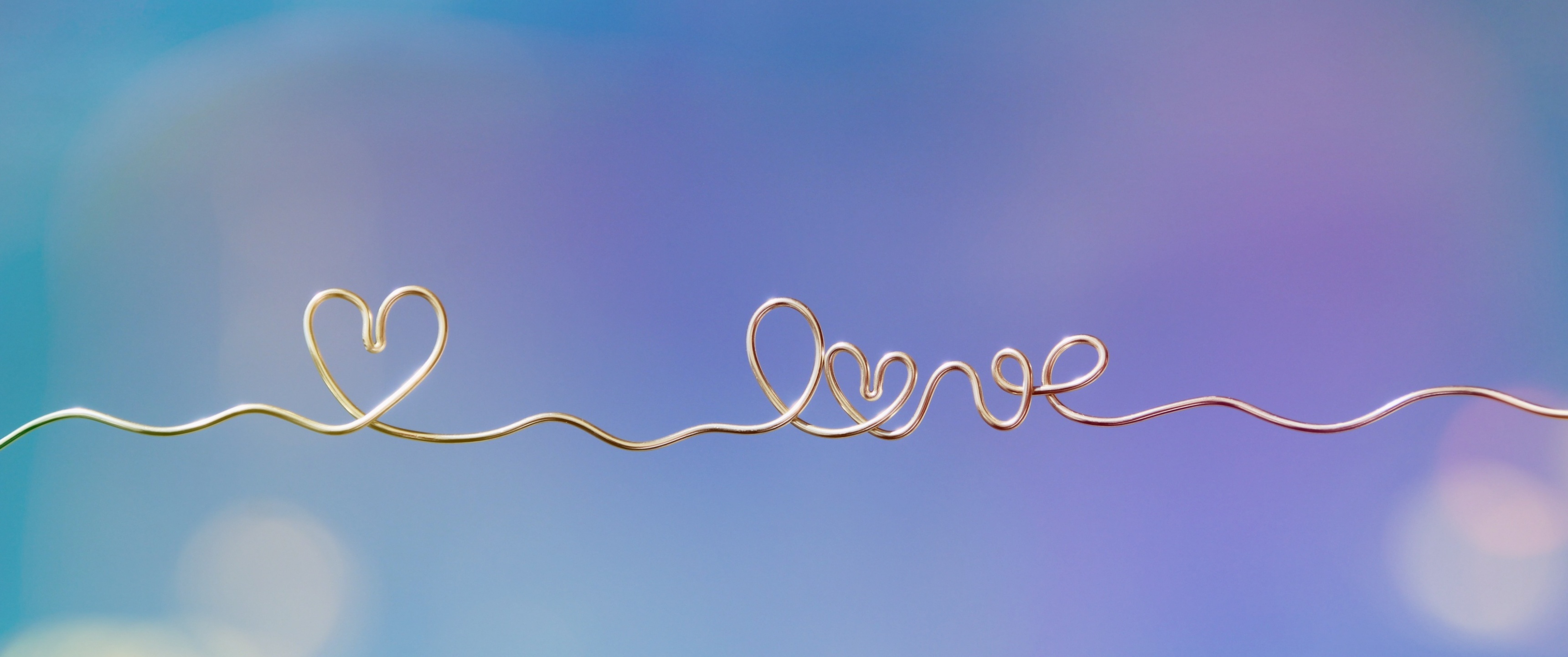 Love heart Wallpaper 4K, Heart symbol, Golden letters