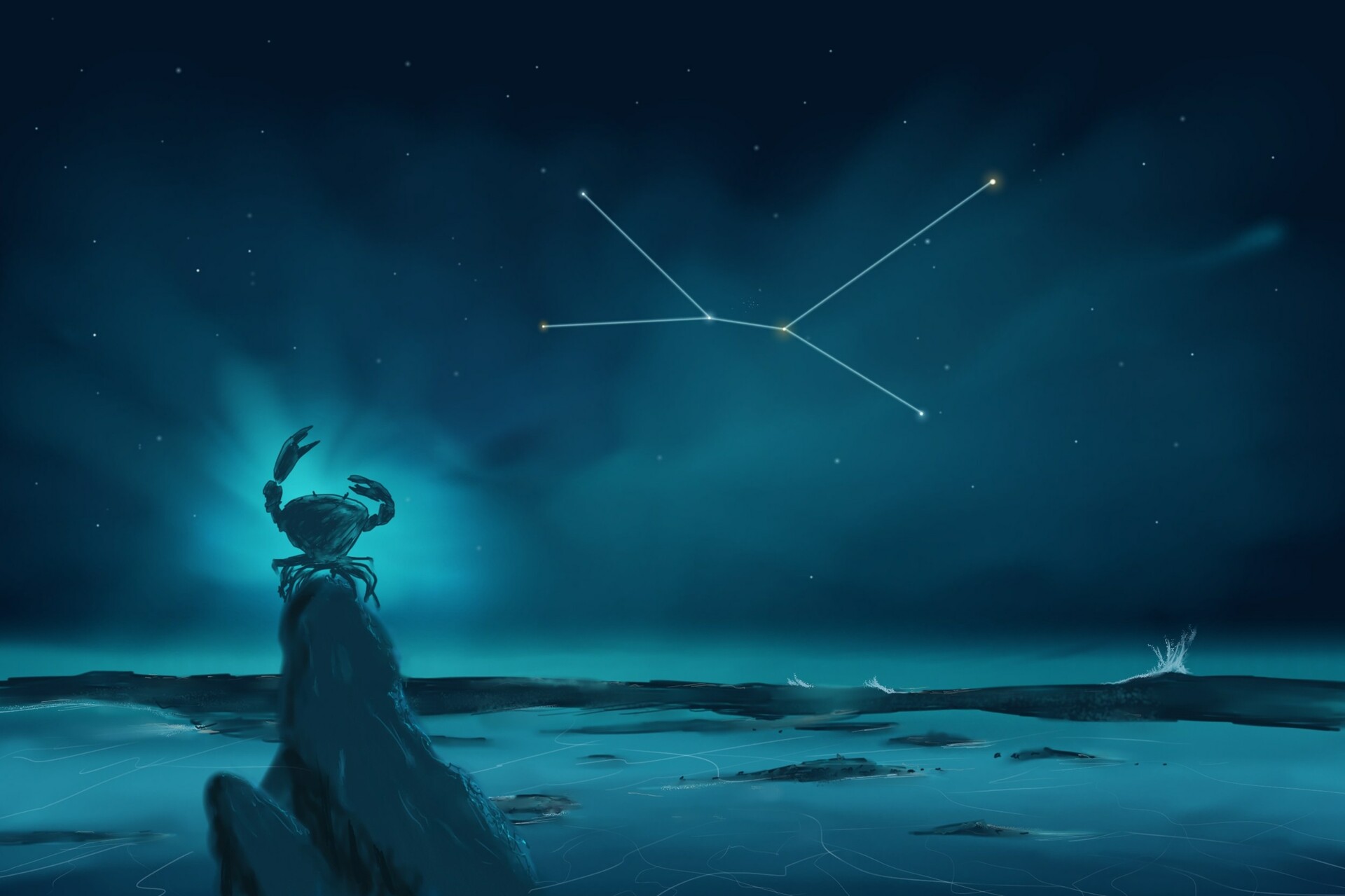 Cancer Constellation Painting (Zodiac Set)