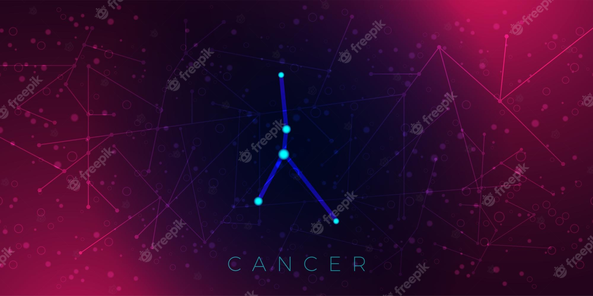 Premium Vector. Cancer zodiacal constellation wallpaper