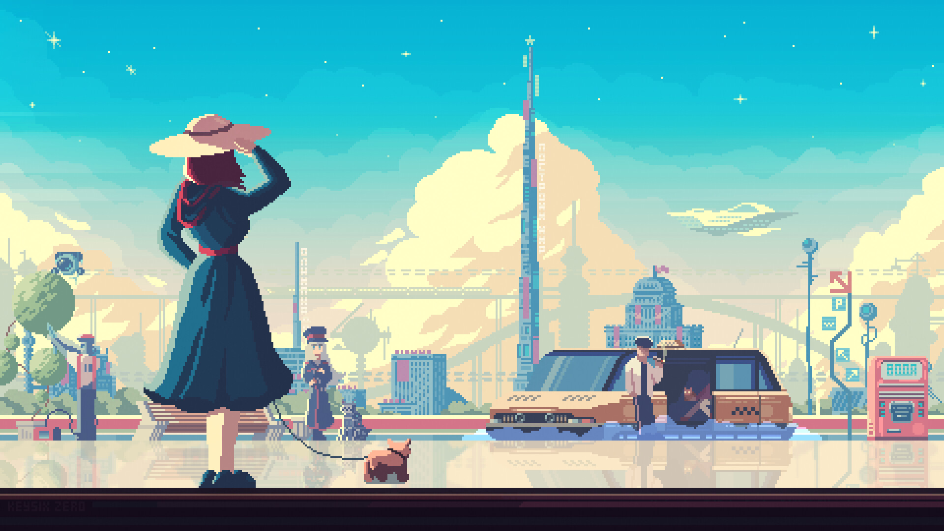 Pixel Dreams: Artistic HD Cityscape in Vibrant Pixel Art