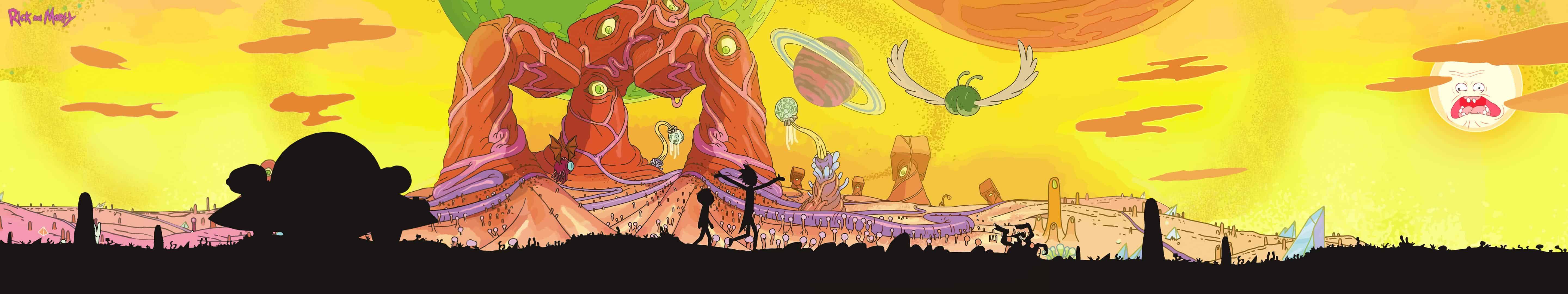 Rick And Morty Triple Monitor Wallpaper