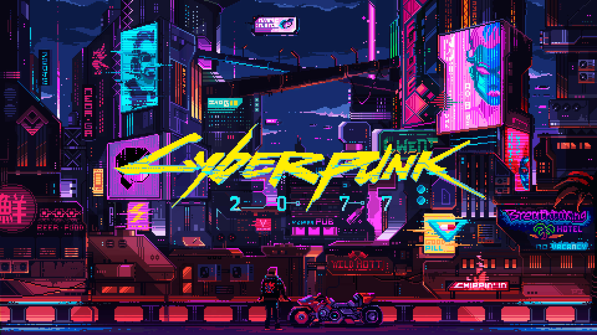 3840x2160] Pixel Cyberpunk by VirtuaVerse artist Valenberg : r
