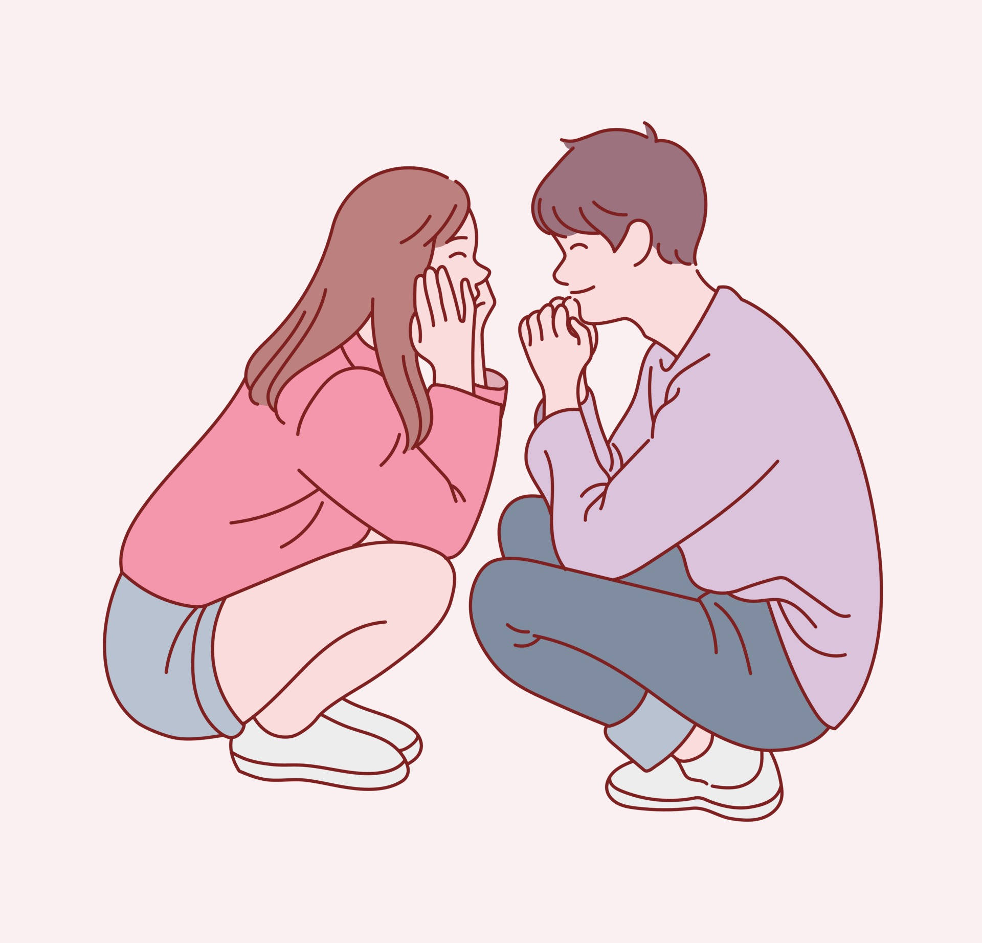 Cute Couple Cartoon Wallpaper