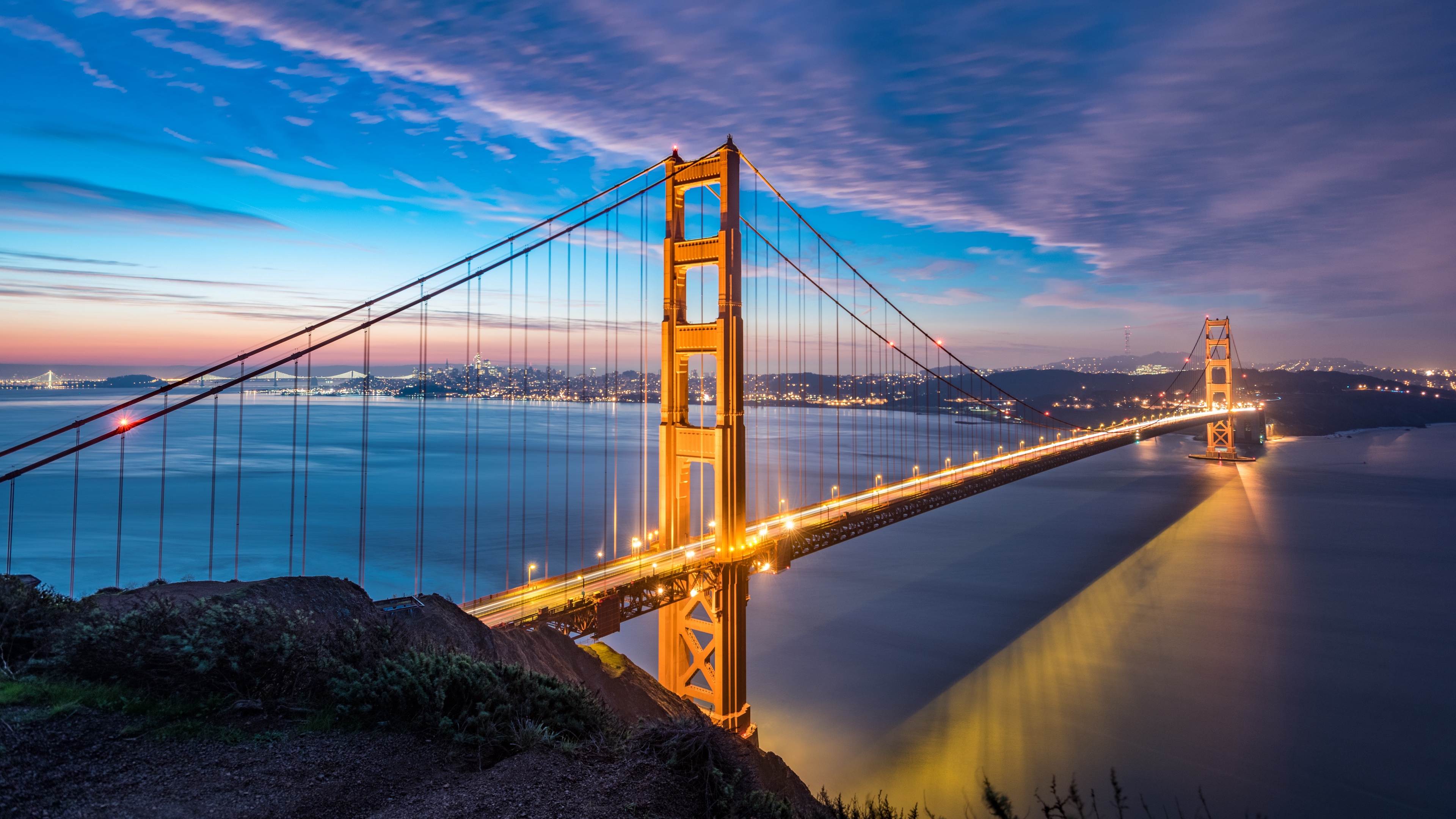 Wallpaper 4k bridge, dawn, strait, golden gate, san francisco 4k Wallpaper