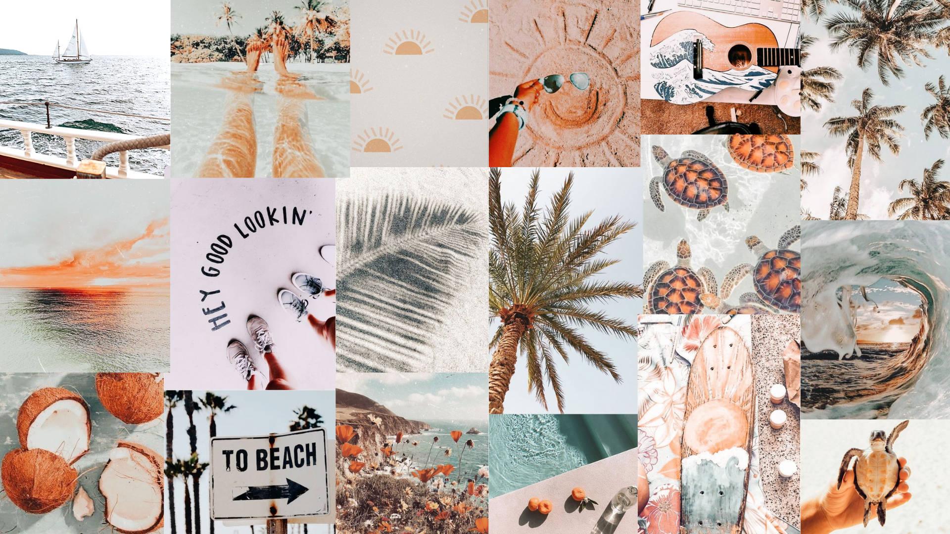 Orange Summer Collage HD Wallpaper