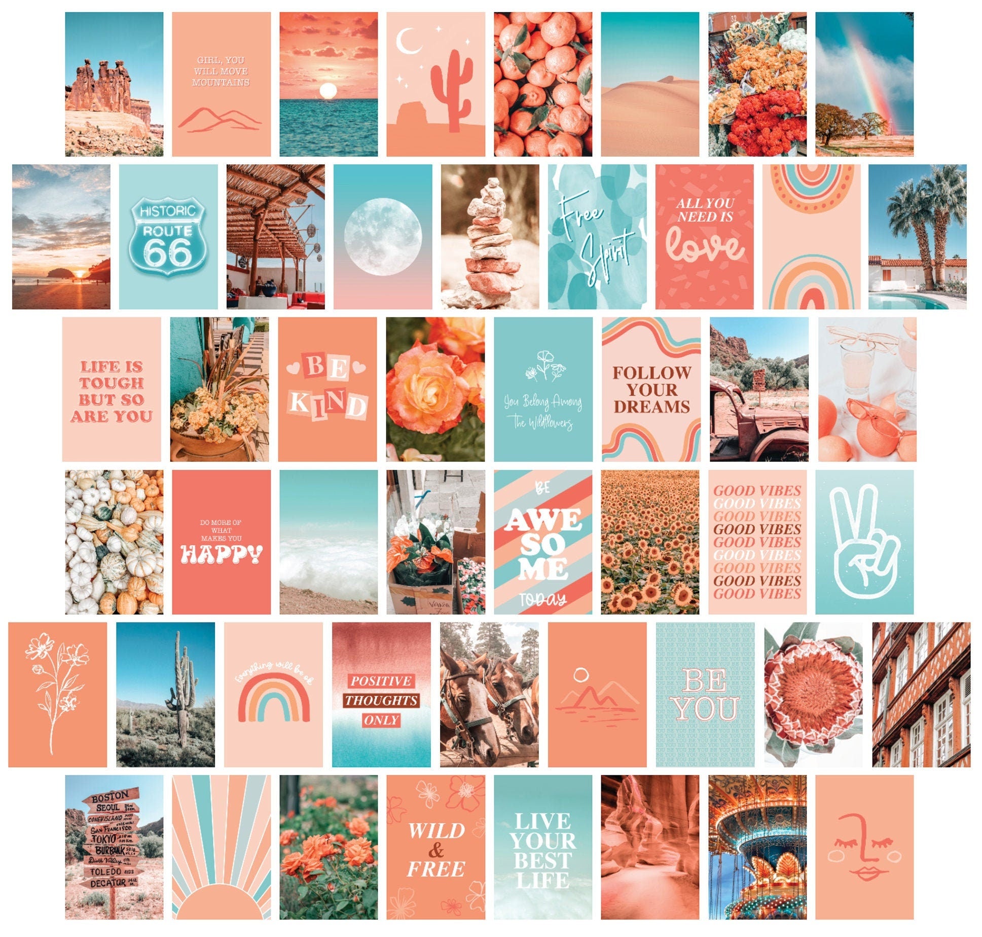 Peach Wall Collage Card Set