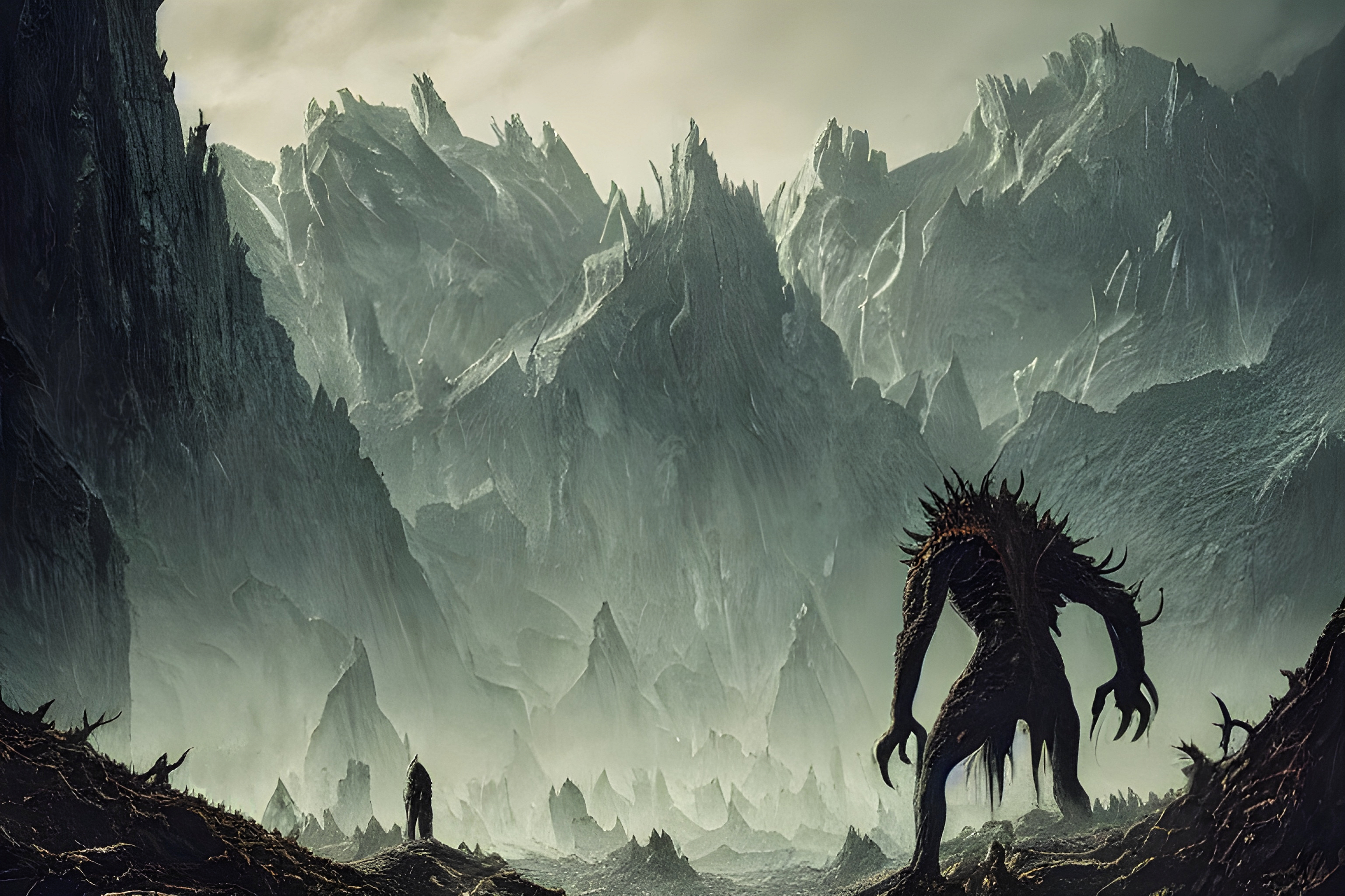 Horror Creature Mountains RPG Games Posters Artwork Fantasy Art Video Games Video Game Art Wallpaper:3072x2048