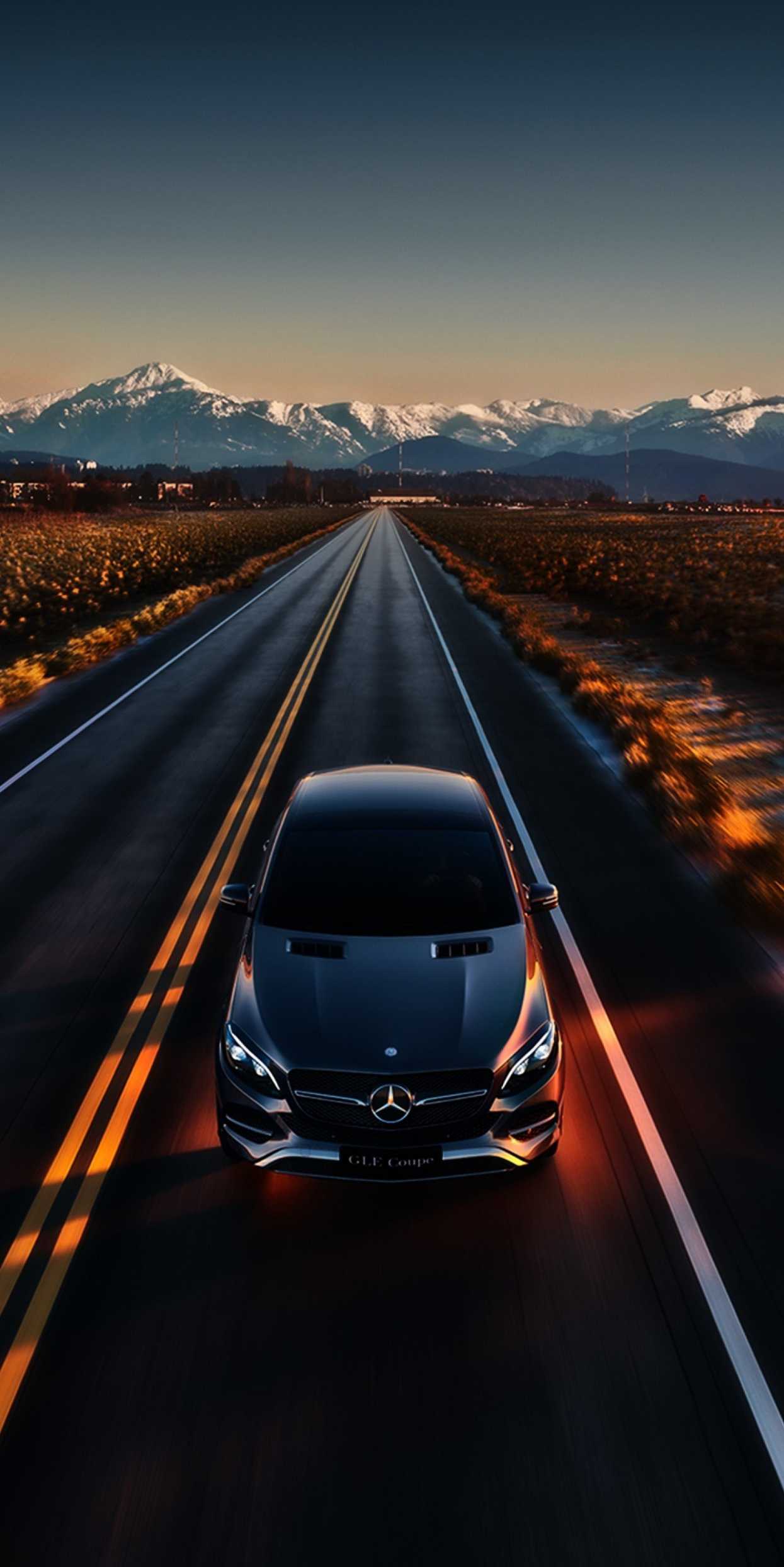 Mercedes on Road iPhone Wallpaper Wallpaper, iPhone Wallpaper