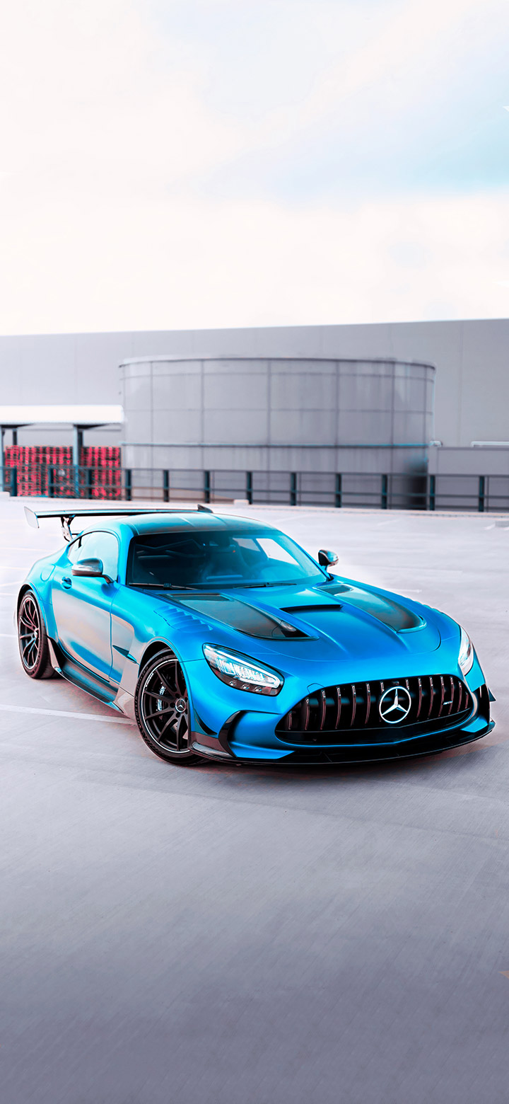 Cool Mercedes Painted In Turquoise 4K