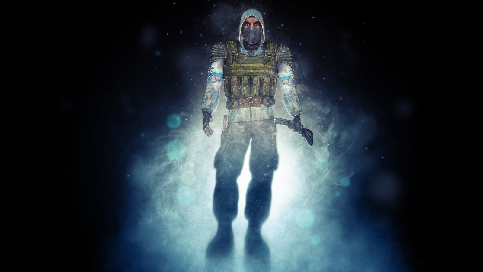 Wallpaper, digital art, soldier, shotgun, video games, S T A L K E R, S T A L K E R Clear Sky, clear sky 1600x900