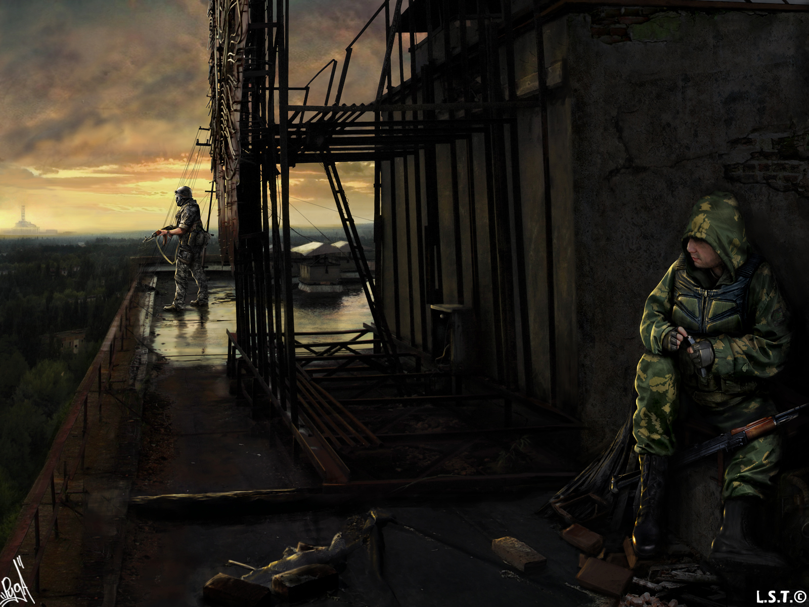 Wallpaper, S T A L K E R, first person shooter, atmosphere, artwork, S T A L K E R Call of Pripyat, S T A L K E R Shadow of Chernobyl, S T A L K E R Clear Sky 1600x1200