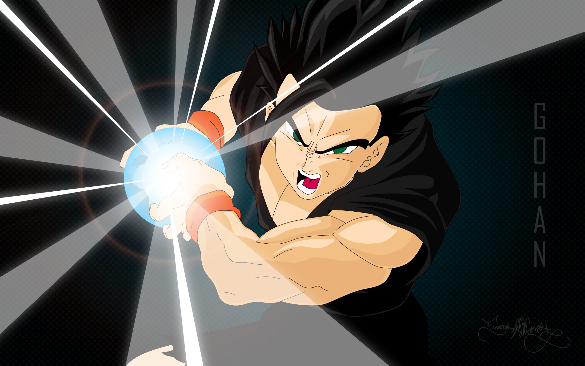 Download Gohan Super Saiyan 2 Kamehameha Wave Wallpaper