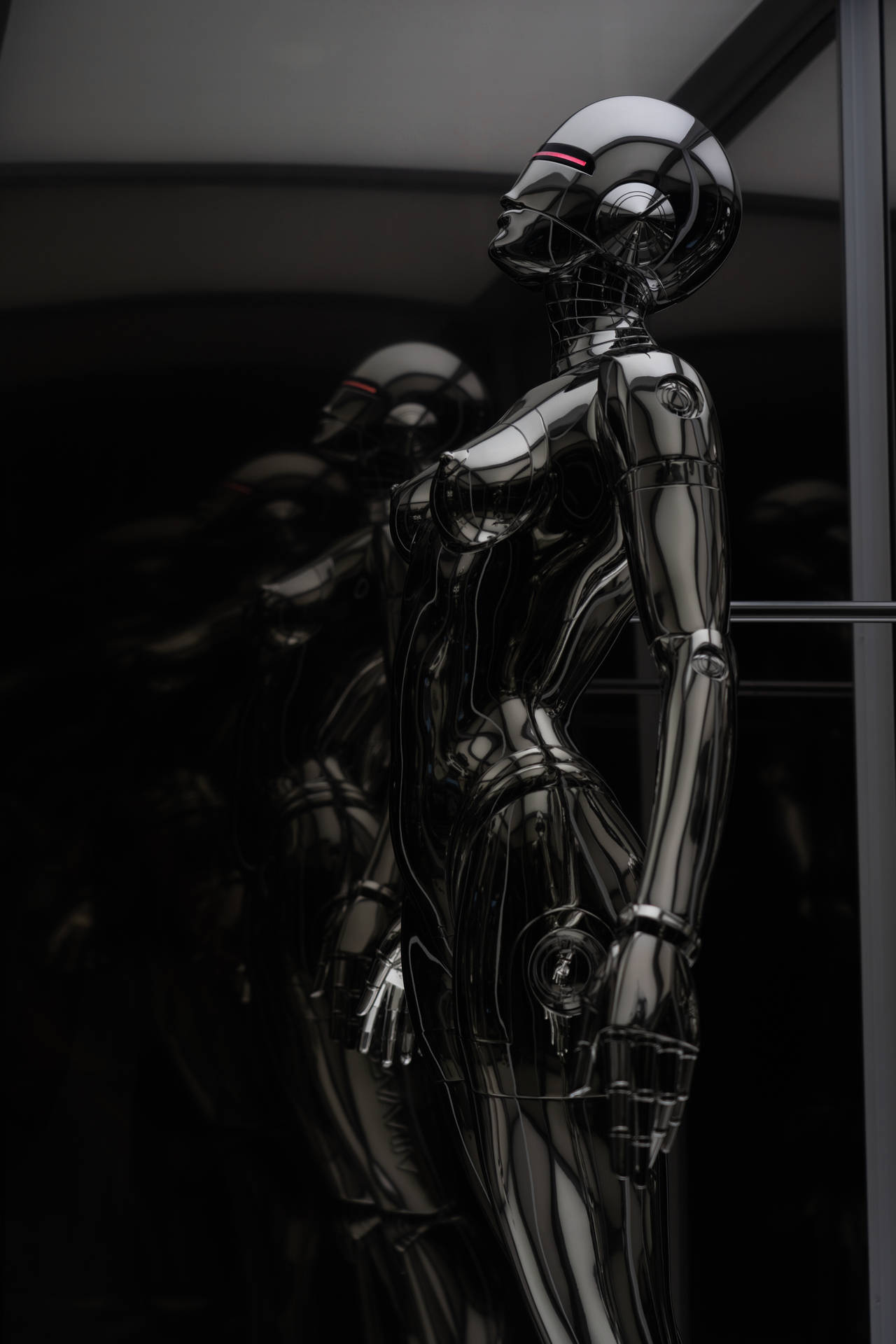 Download Black Female Robot Wallpaper