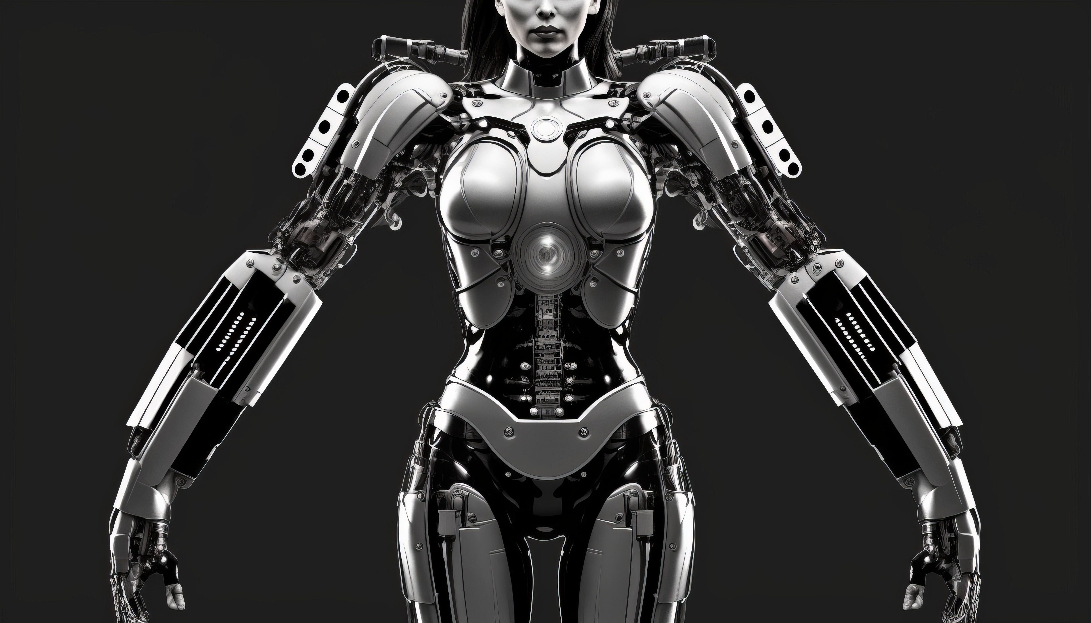 Ai Art Women Robot Science Fiction Futuristic Simple Background Minimalism Wallpaper:4579x2616