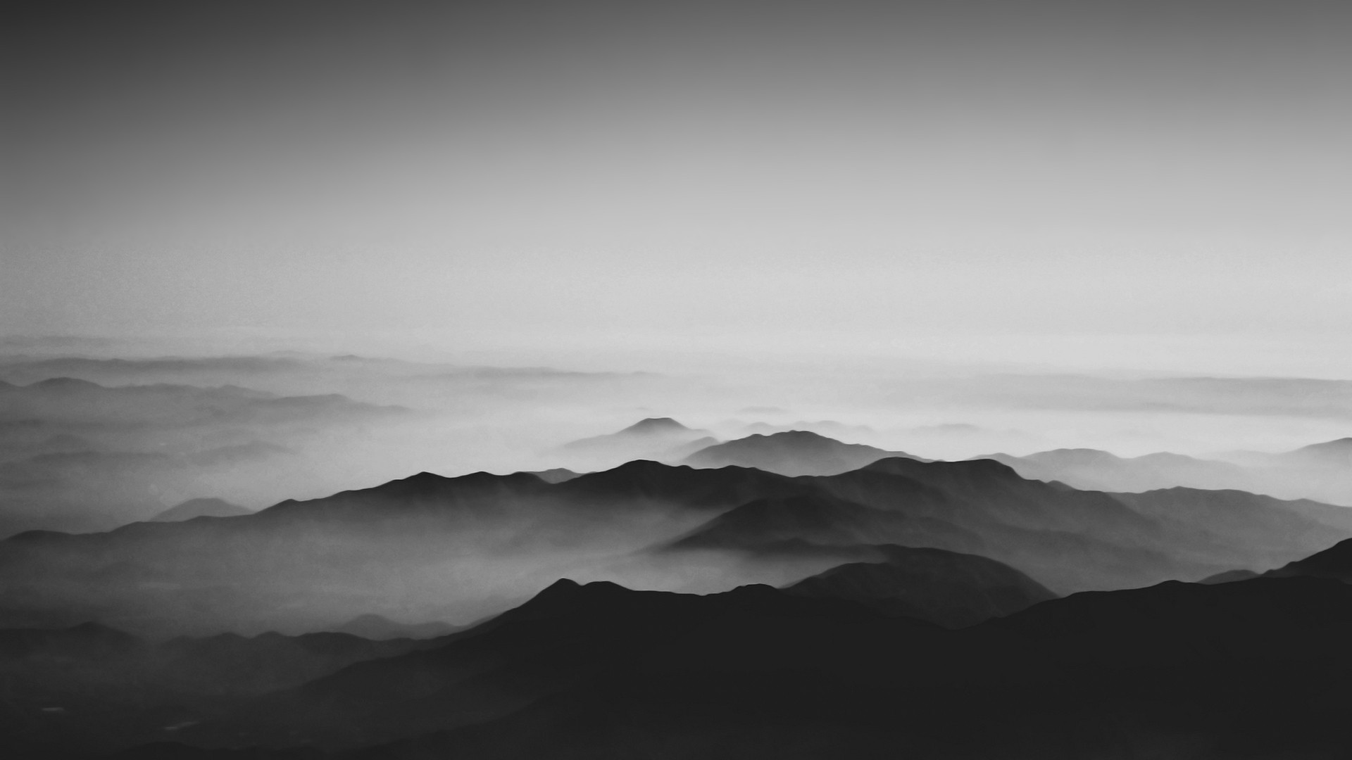1920x1080 monochrome black clouds mountain sky white wallpaper JPG 140 kB