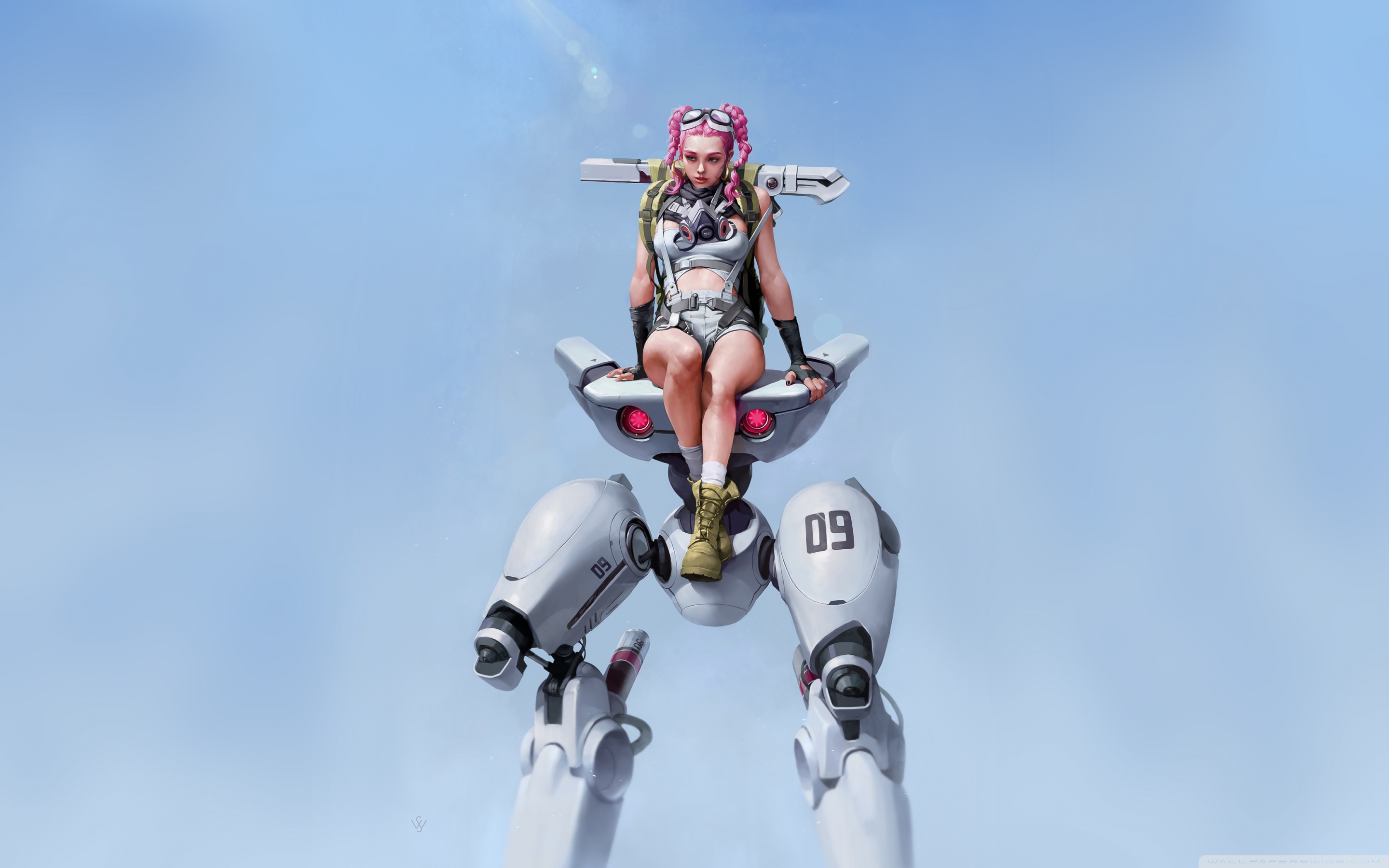 Robot and Girl Ultra HD Desktop Background Wallpaper for 4K UHD TV, Widescreen & UltraWide Desktop & Laptop, Tablet